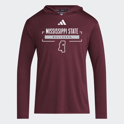 T-shirt à capuche à manches longues adidas D4T Mississippi State Bulldogs - Bordeaux