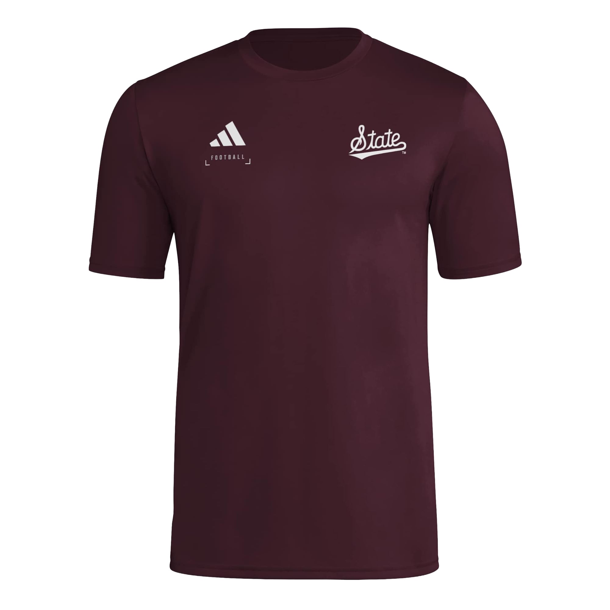 T-shirt d'avant-match adidas bordeaux Mississippi State Bulldogs Locker Football Icon AEROREADY pour homme