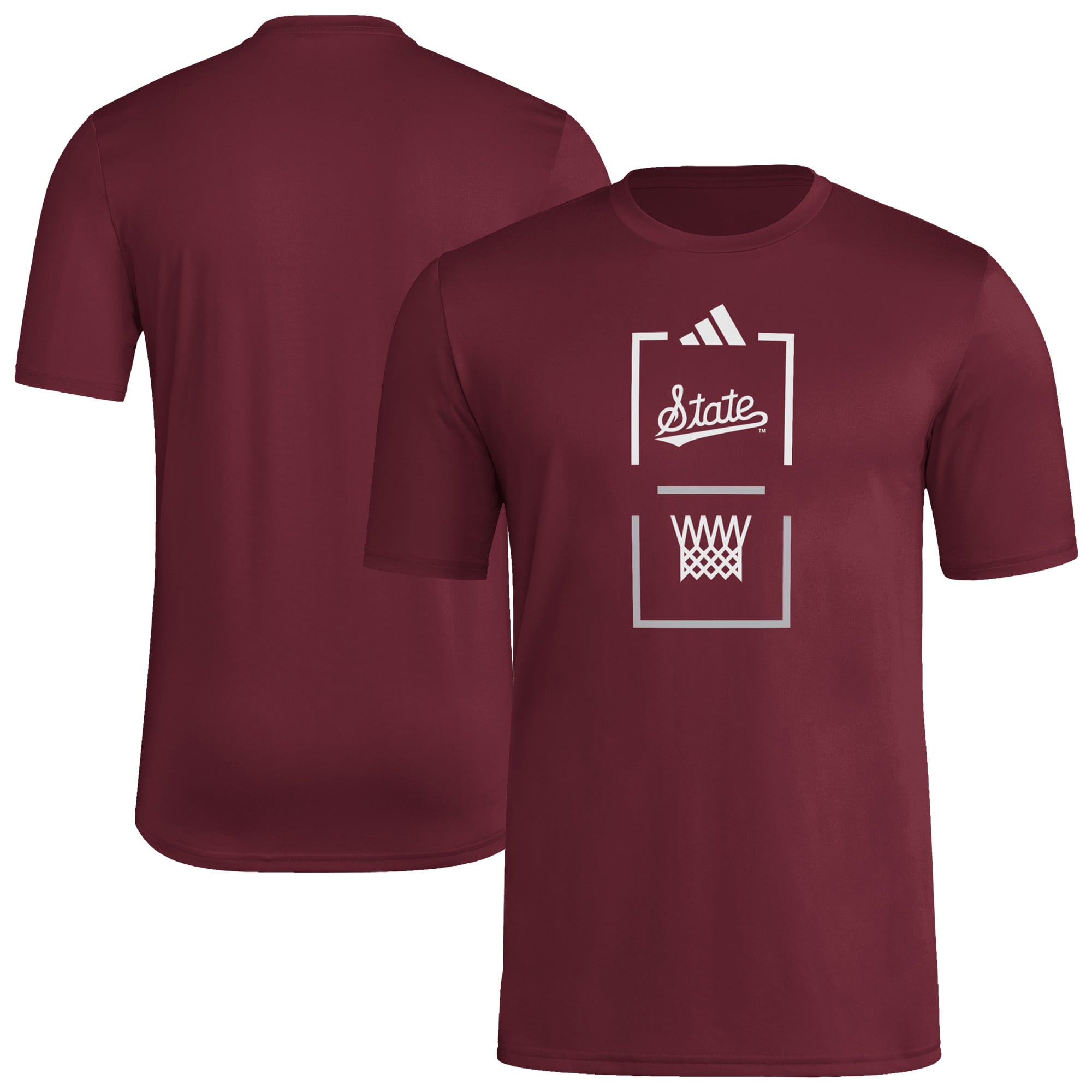 T-shirt d'avant-match adidas bordeaux Mississippi State Bulldogs pour homme
