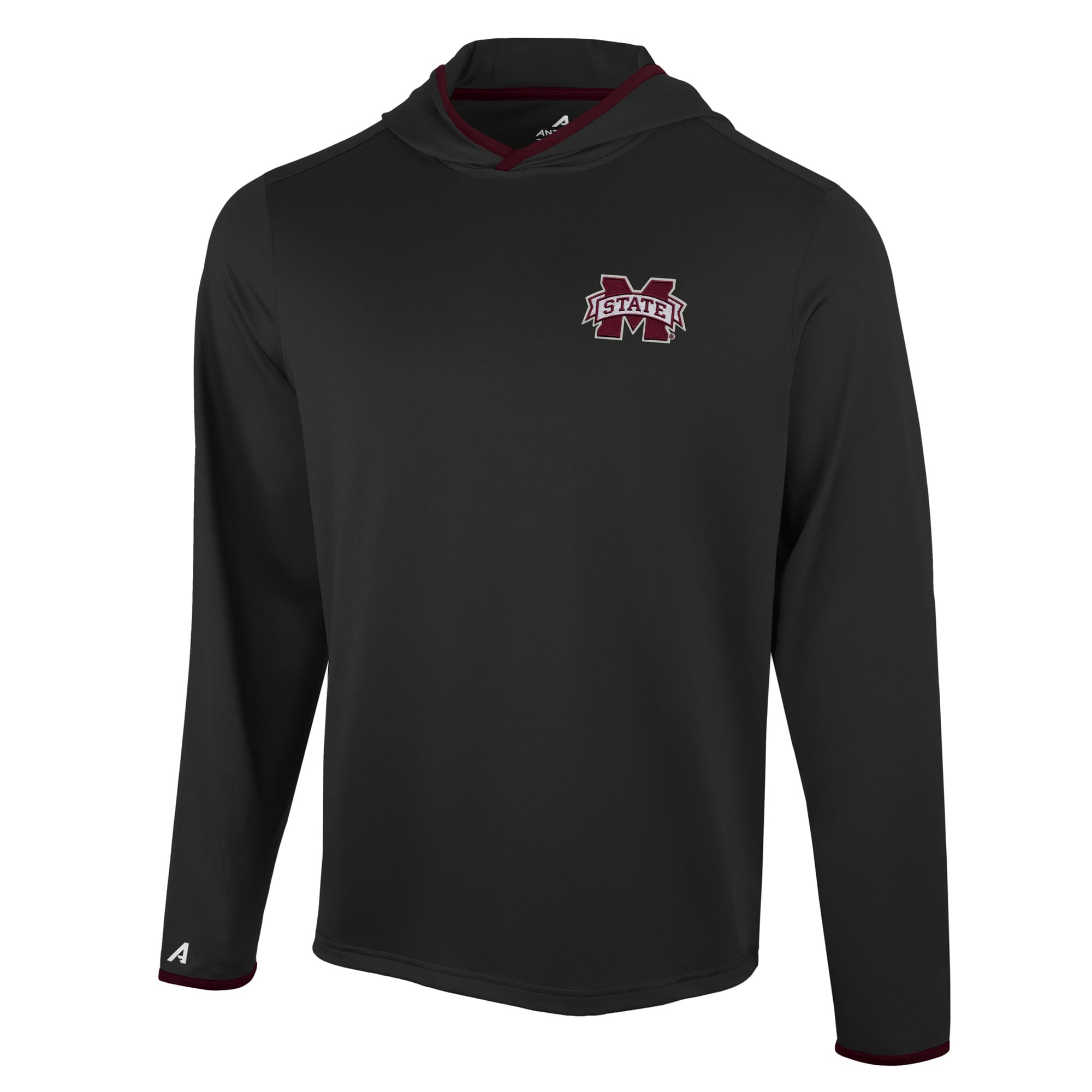 T-shirt à capuche manches longues Antigua Black Mississippi State Bulldogs pour homme