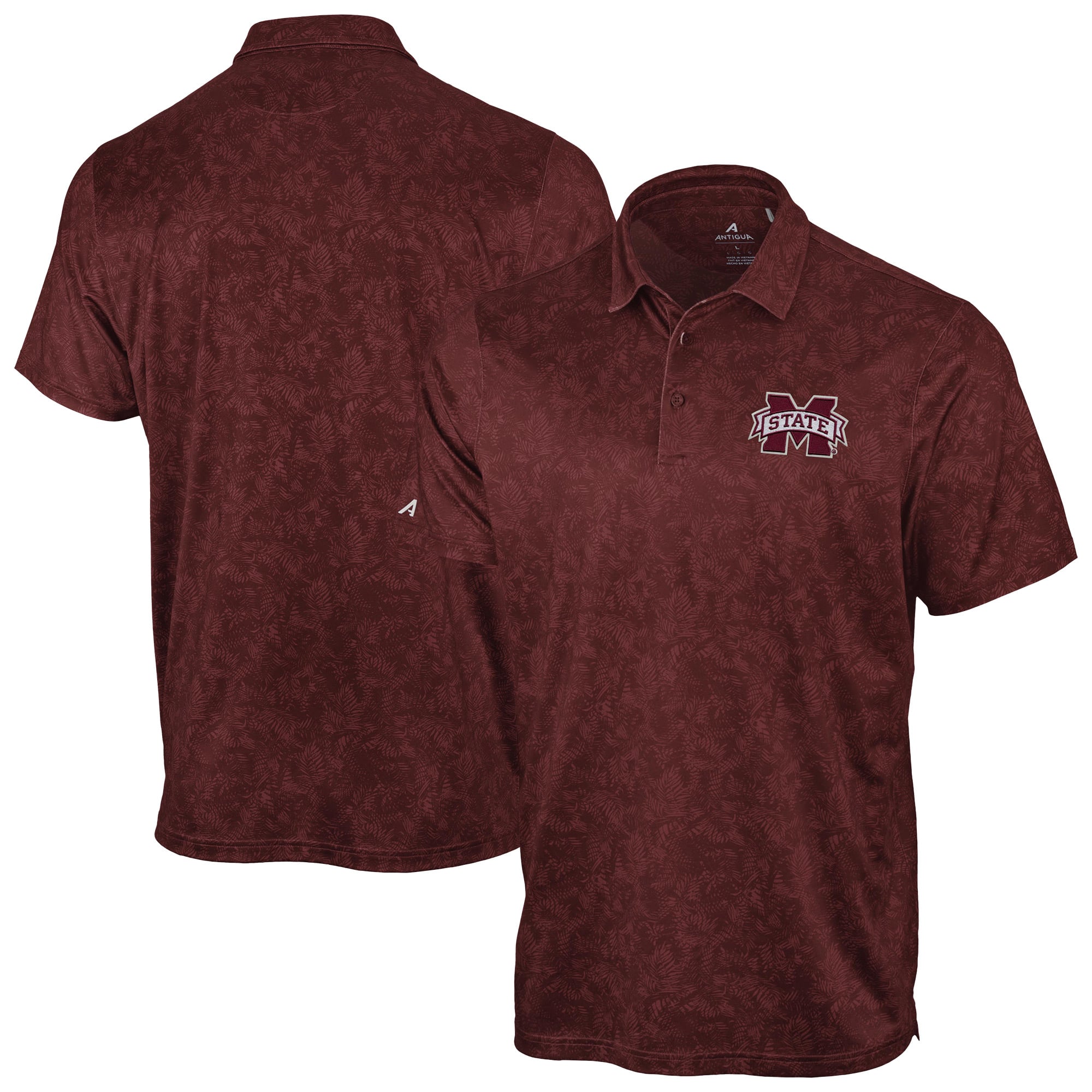 Polo Lush Antigua Maroon Mississippi State Bulldogs pour homme