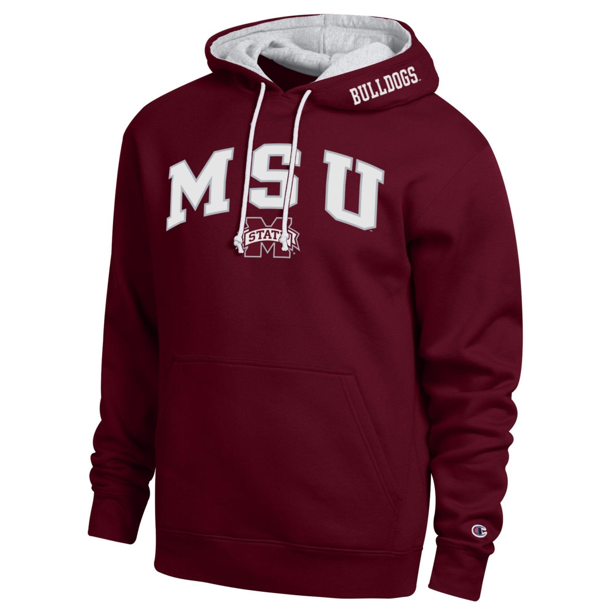 Men's Champion Maroon Mississippi State Bulldogs Arch Tackle Twill Hoodie