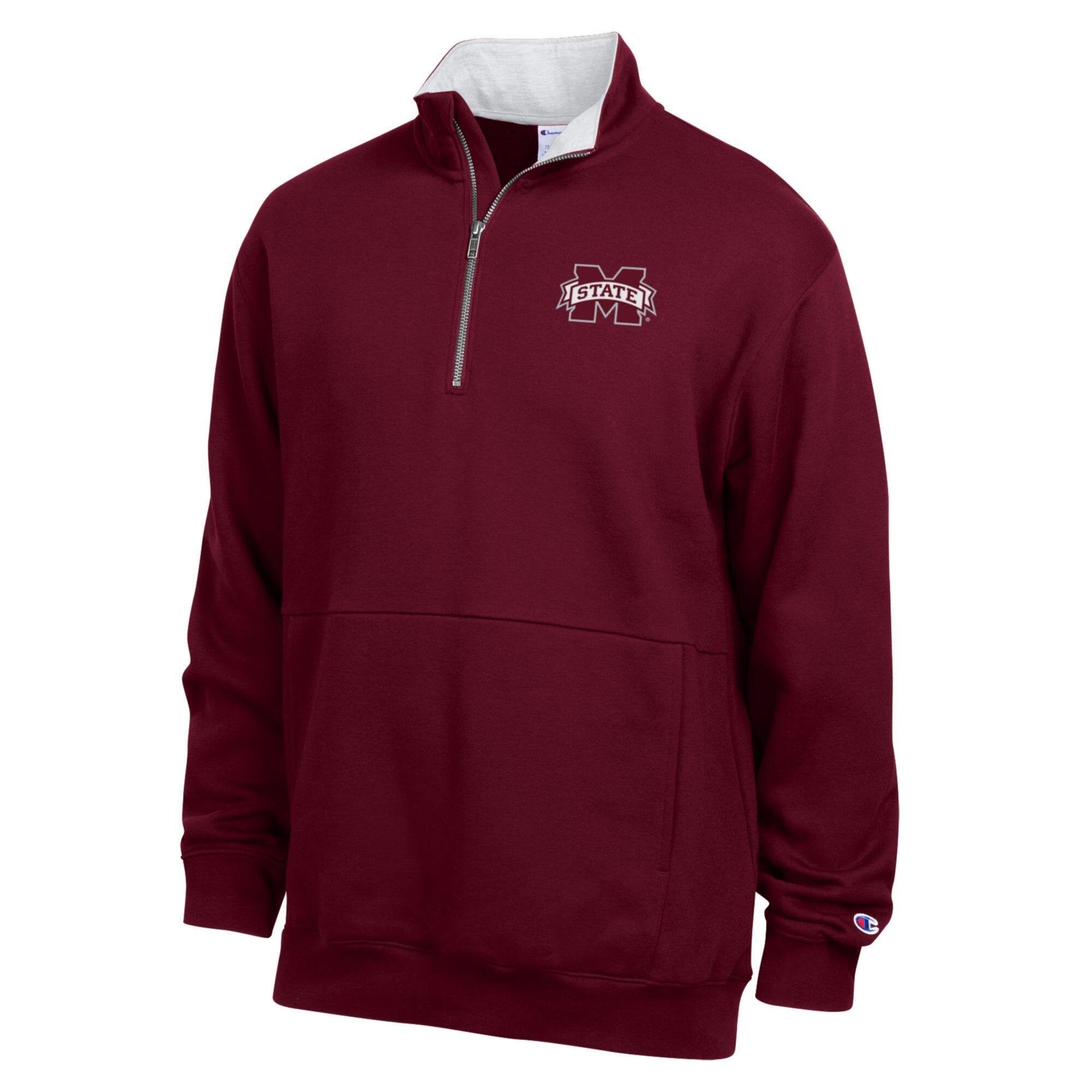 Men's Champion Maroon Mississippi State Bulldogs Fleece Quarter-Zip Pullover