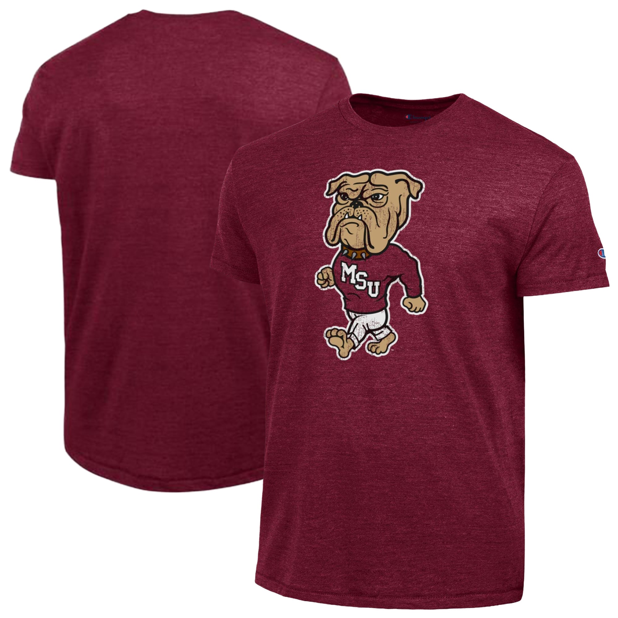 Men's Champion Maroon Mississippi State Bulldogs Vintage Triumph Tri-Blend T-Shirt
