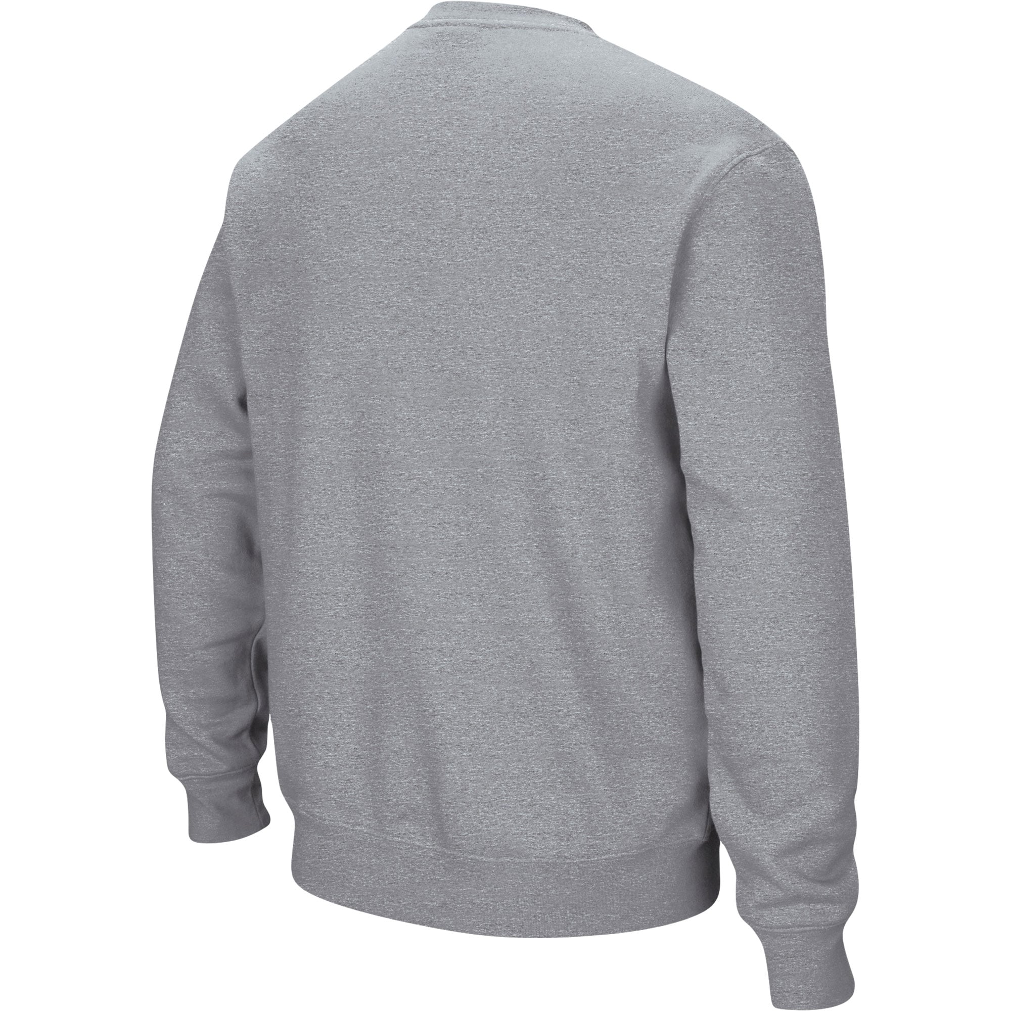 Men's Colosseum Heathered Gray Mississippi State Bulldogs Arch & Logo Tackle Twill Pullover Sweatshirt