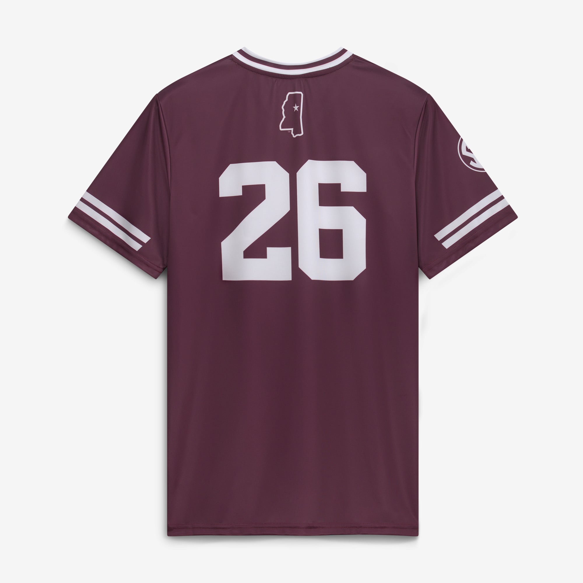 Maillot de baseball pour homme, sans marque, bordeaux, Mississippi State Bulldogs, col en V Triform