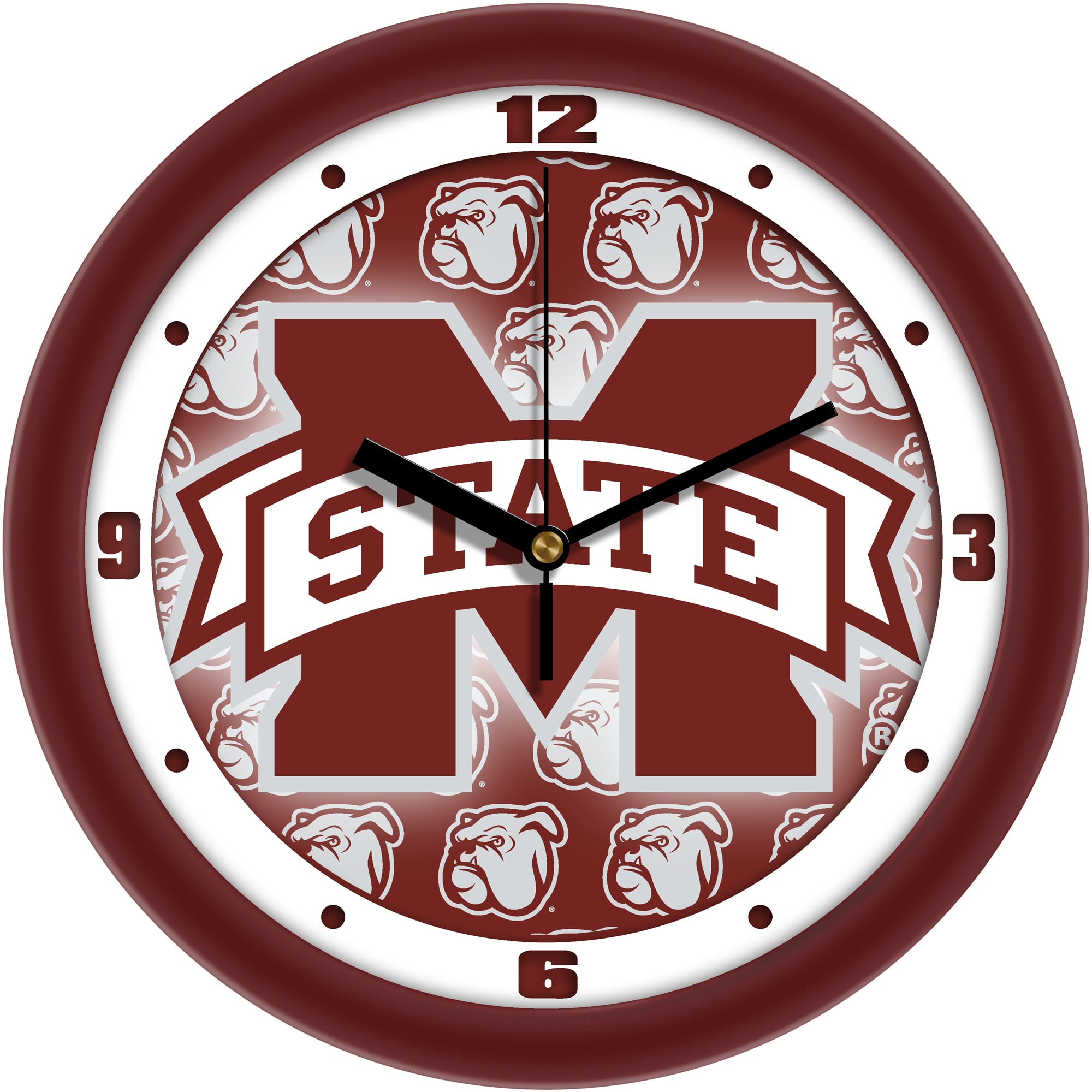 Mississippi State Bulldogs 11.5'' Suntime Premium Glass Face Dimension ...