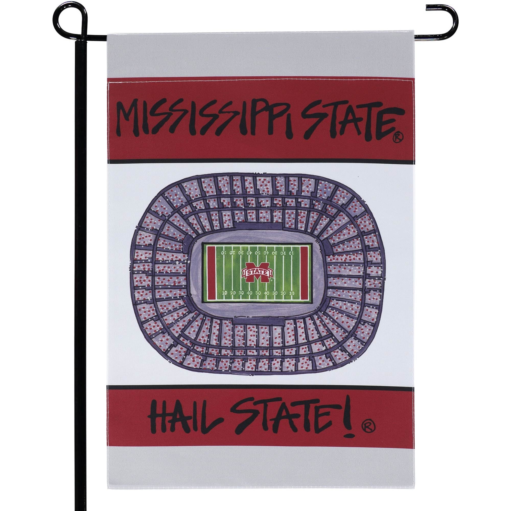 Bannière verticale de stade des Bulldogs de l'État du Mississippi (12'' x 18'')