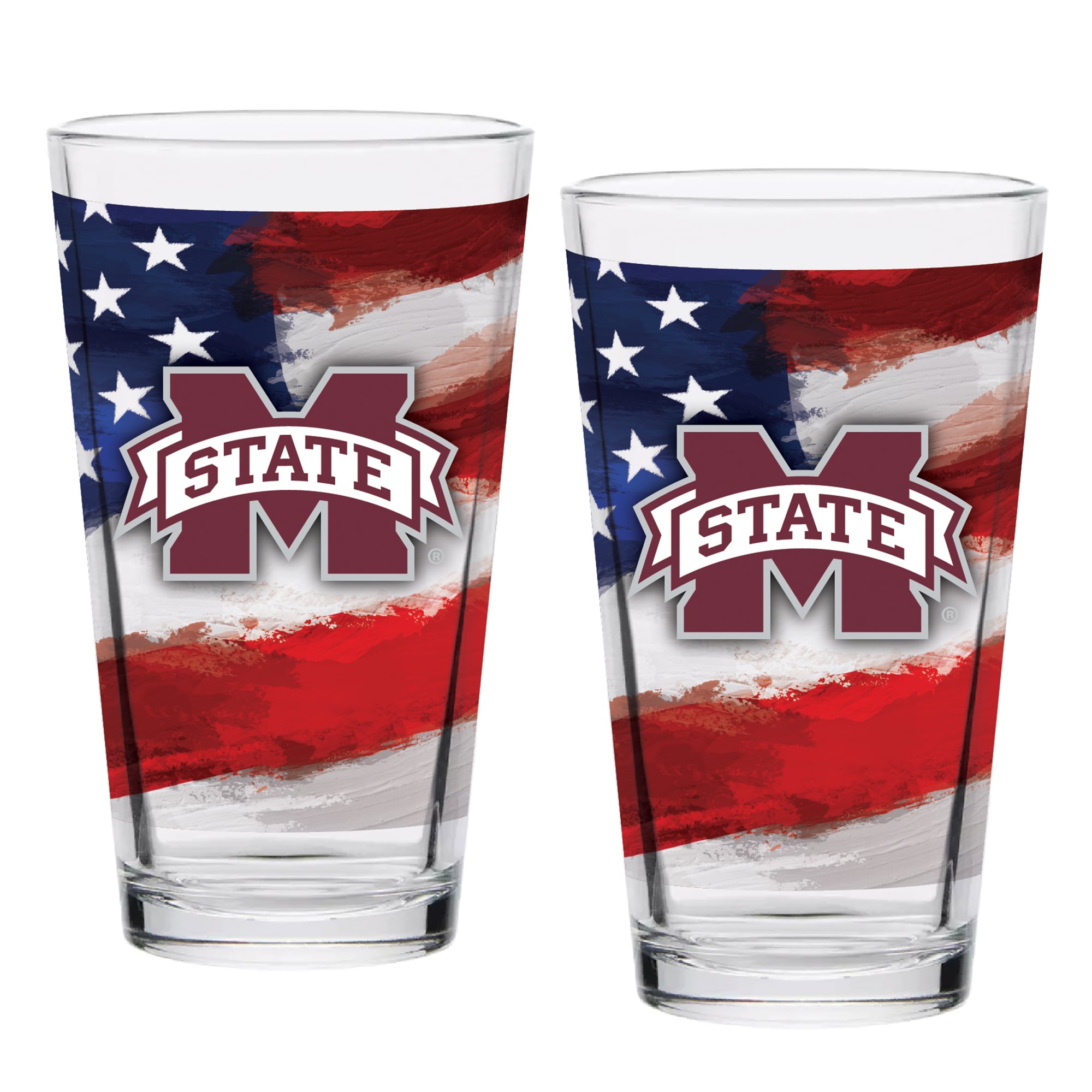 Mississippi State Bulldogs Two-Pack 16oz. Americana Pint Glass Set