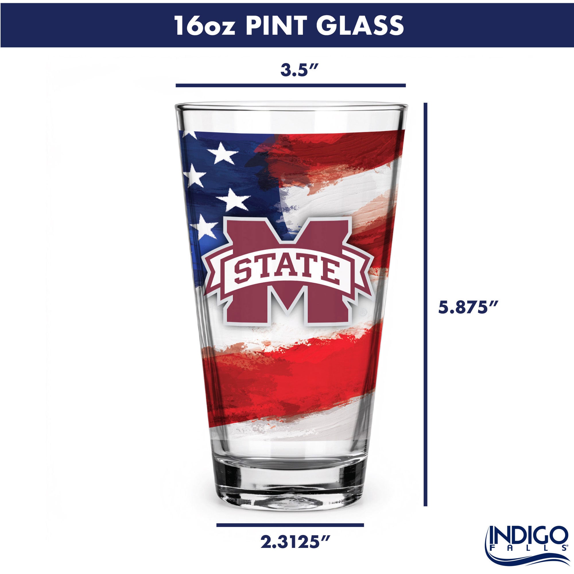 Mississippi State Bulldogs Two-Pack 16oz. Americana Pint Glass Set