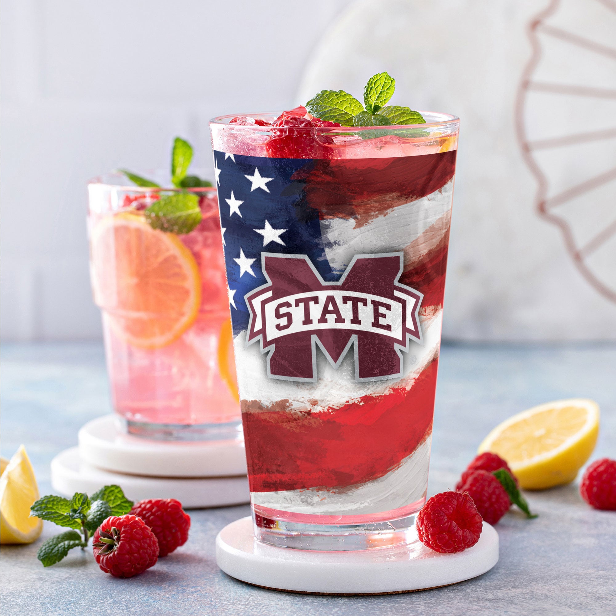 Mississippi State Bulldogs Two-Pack 16oz. Americana Pint Glass Set