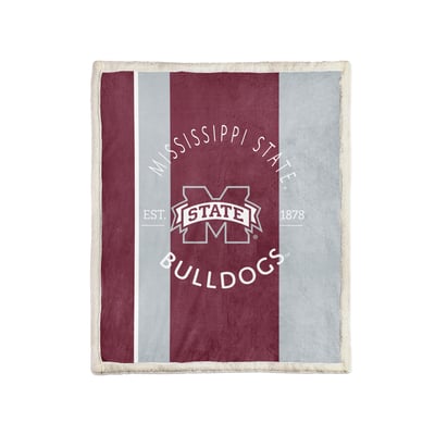 Mississippi State Bulldogs Pegasus Block Stripe 50" x 60" Ultra Cozy Sherpa Blanket