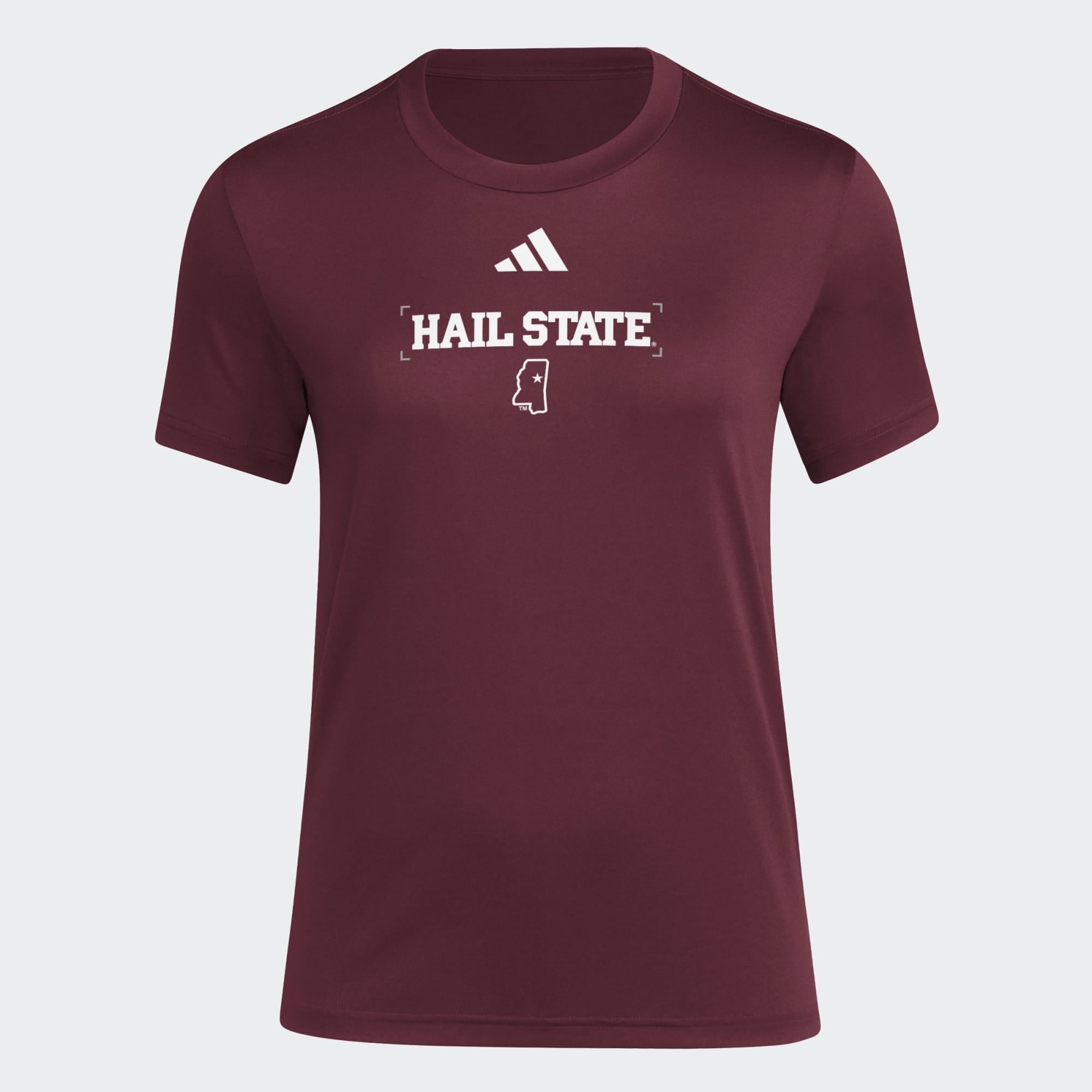 Women's adidas  Maroon Mississippi State Bulldogs Locker Slogan Pre-Game T-Shirt