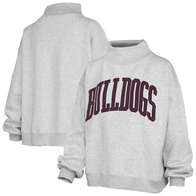 Mississippi State Bulldogs Pressbox Oversized Nelson Mock Neck Sweatshirt - Heather Gray