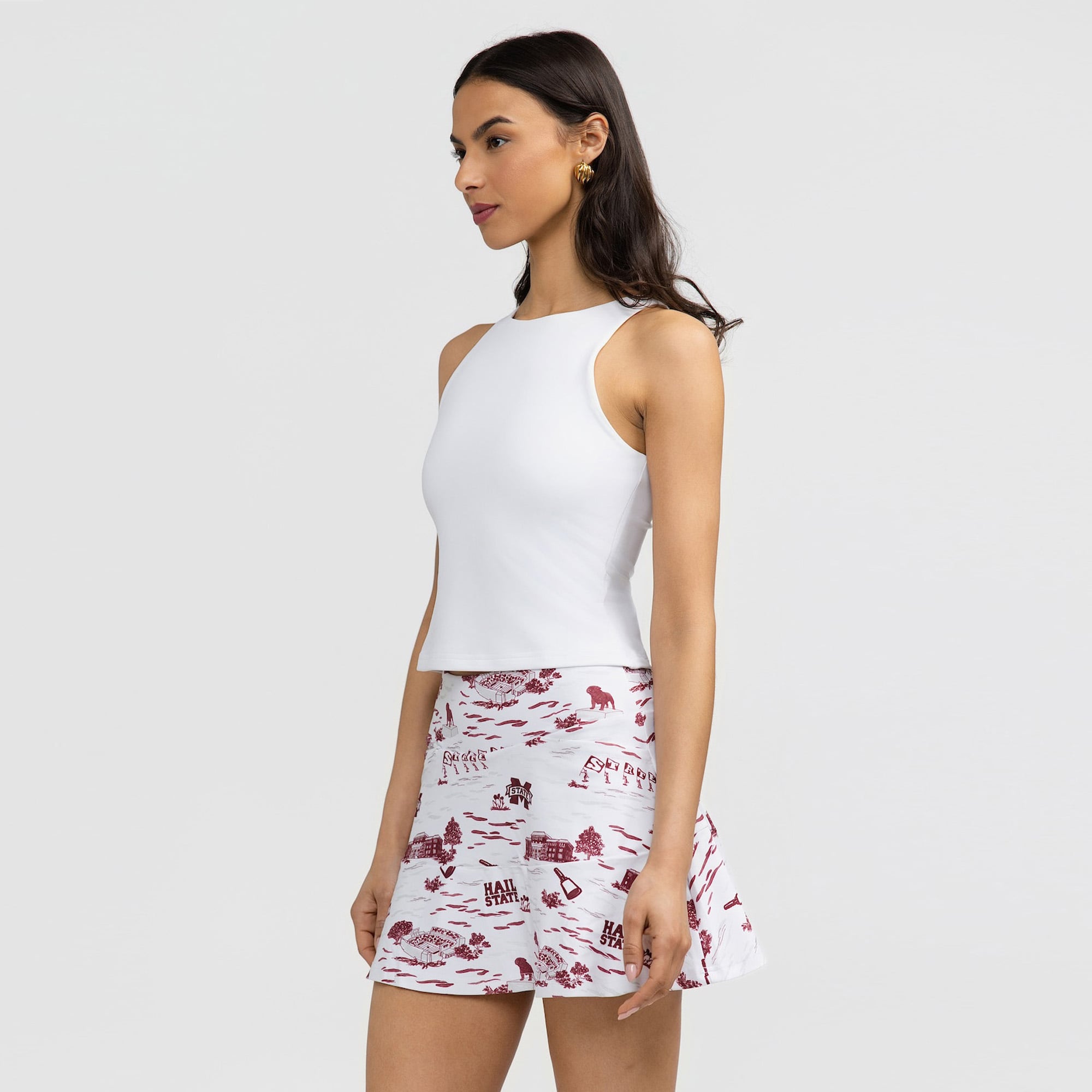 Women's Smith & Quinn White Mississippi State Bulldogs Toile Molly Skort