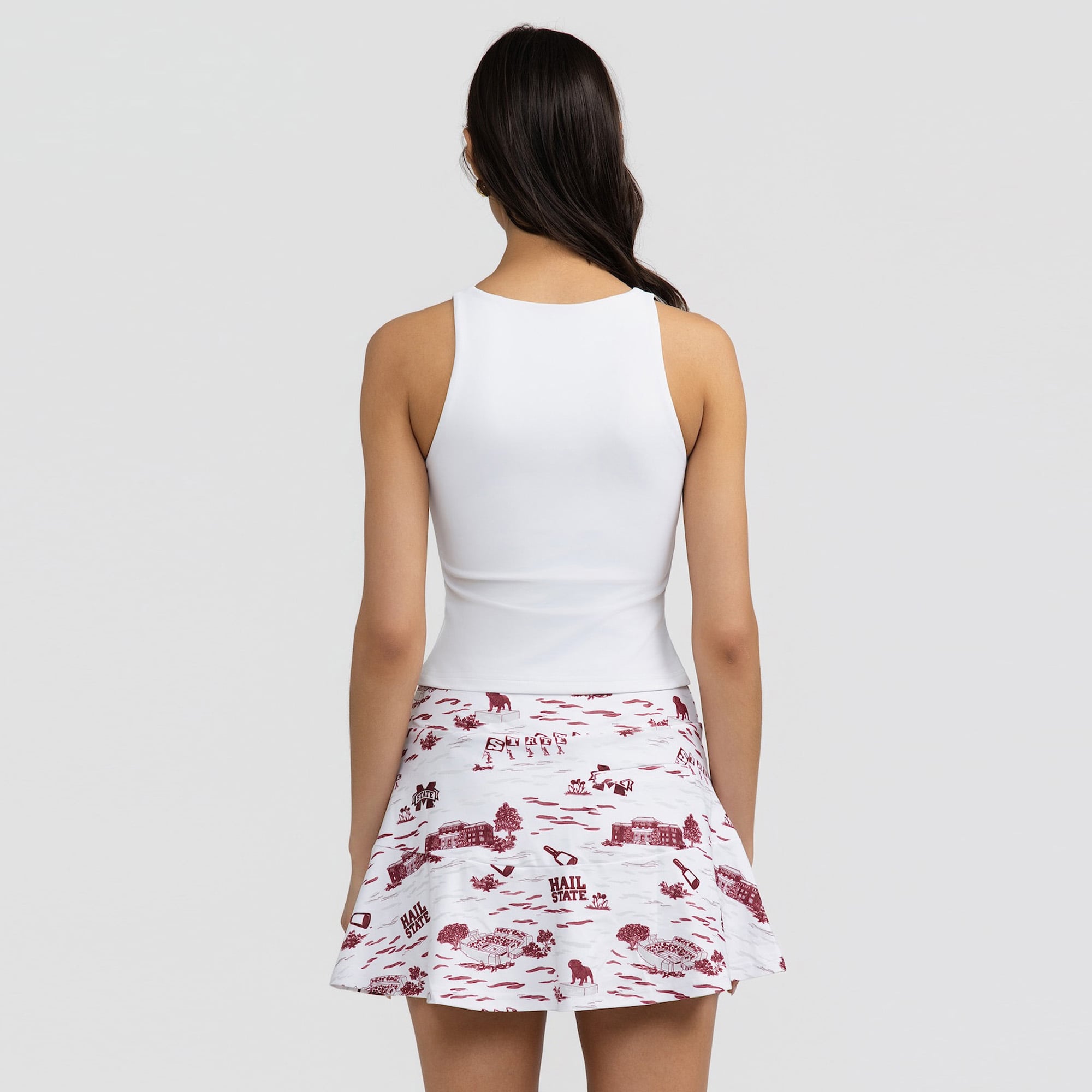 Women's Smith & Quinn White Mississippi State Bulldogs Toile Molly Skort