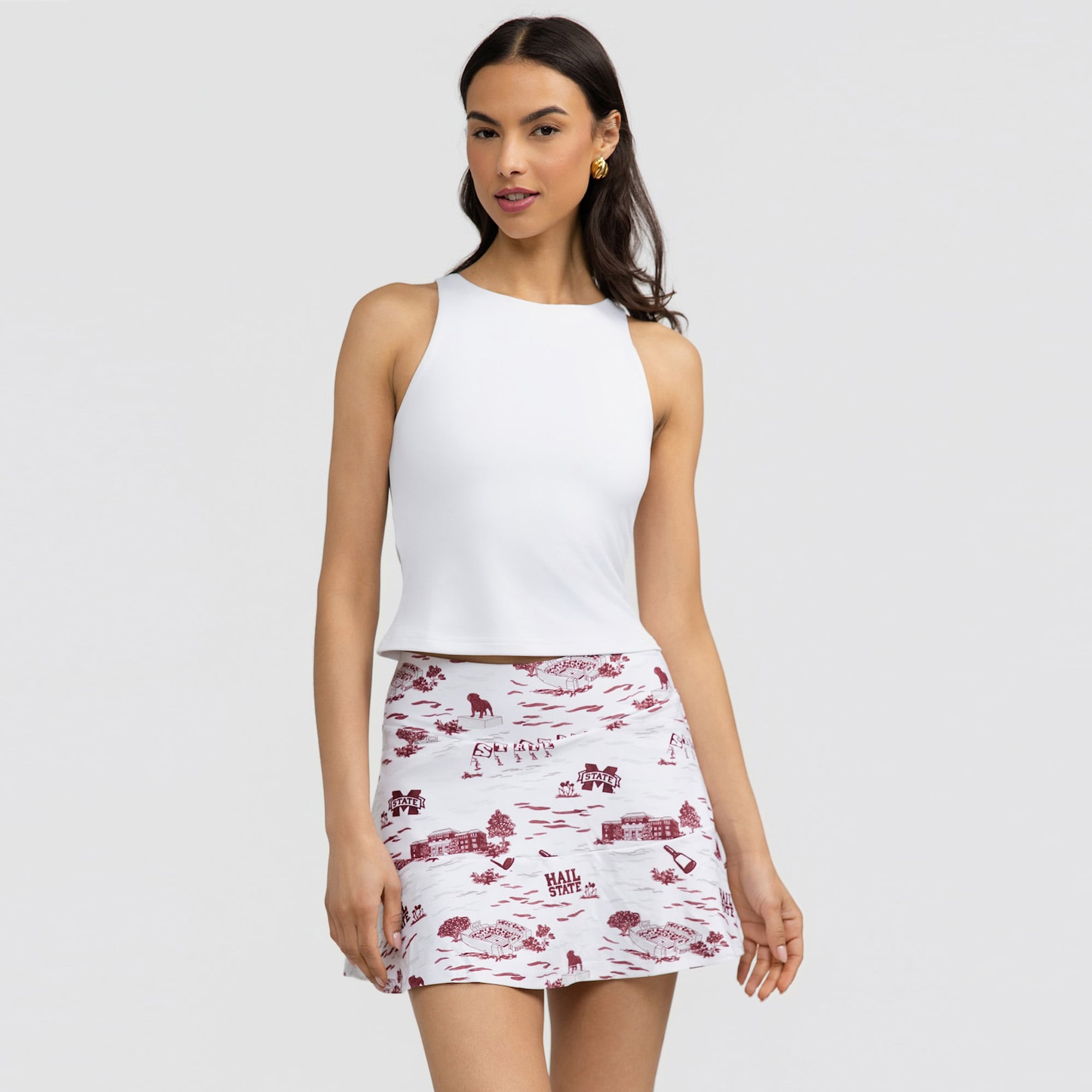 Women's Smith & Quinn White Mississippi State Bulldogs Toile Molly Skort
