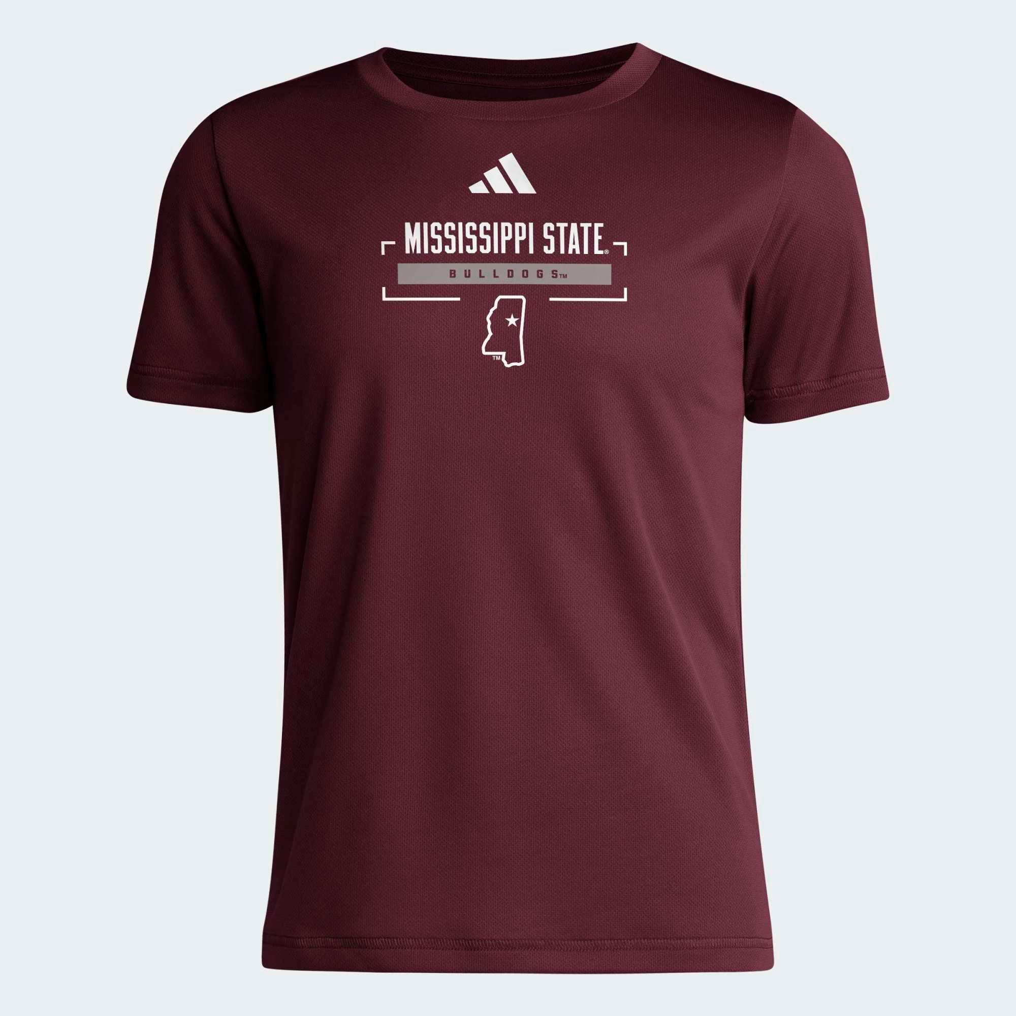 Youth adidas Red Mississippi State Bulldogs AEROREADY Pre-Game T-Shirt