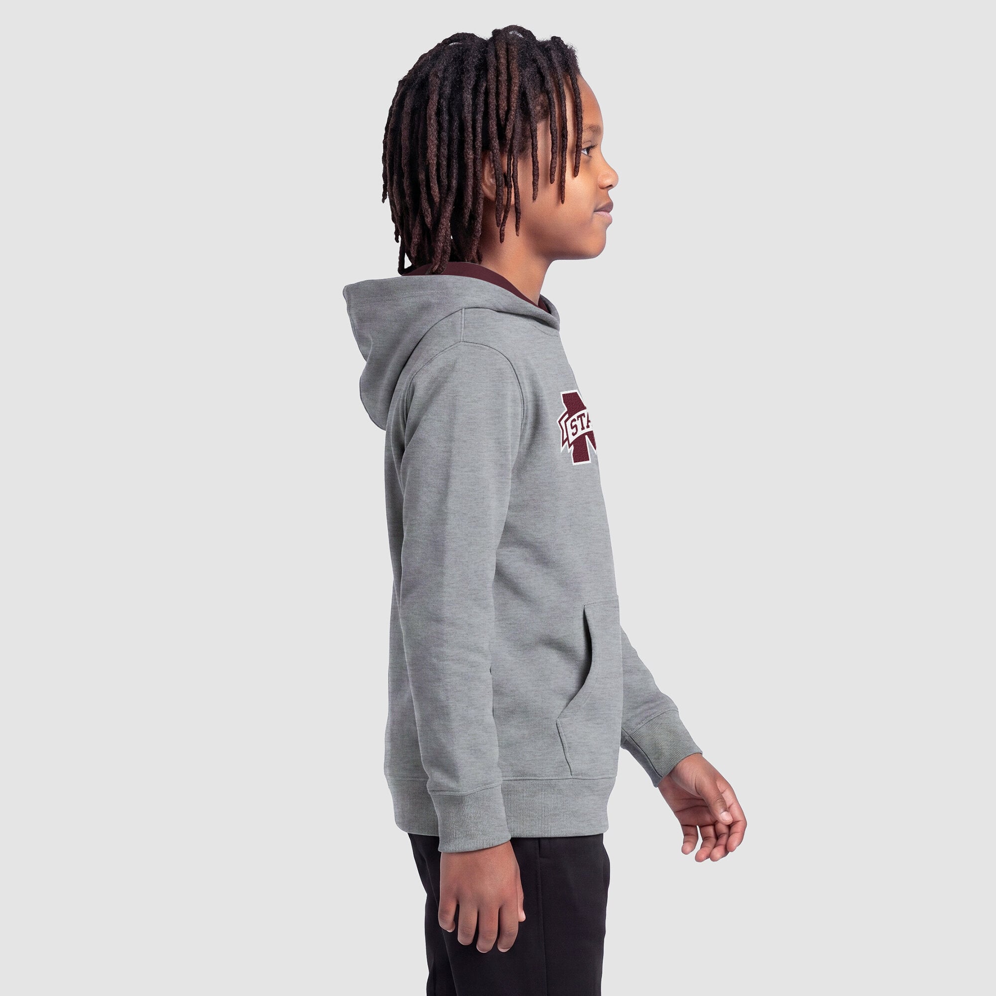 Sweat à capuche en polaire Youth Champion Heather Gray Mississippi State Bulldogs