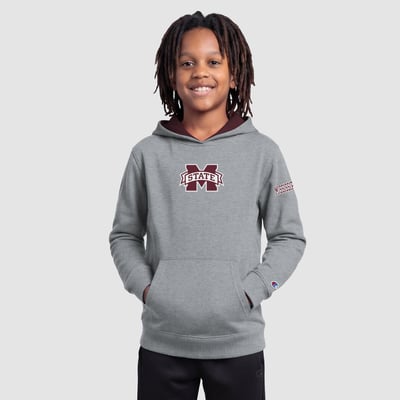 Sweat à capuche polaire pour enfant Mississippi State Bulldogs Champion - Gris chiné