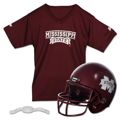 Mississippi State Bulldogs Franklin Sports Youth NCAA Deluxe Helmet & Jersey Set