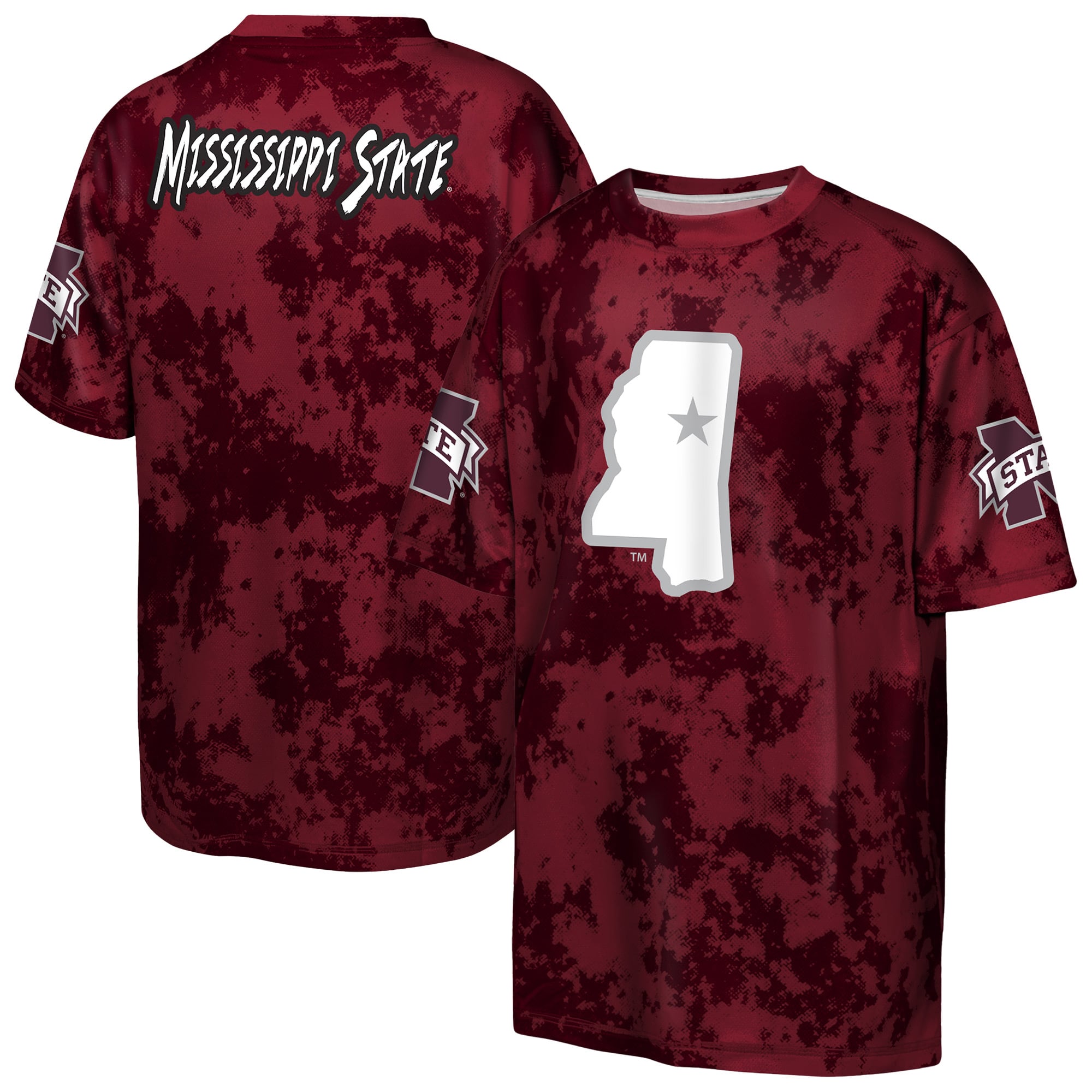 T-shirt sublimé Outerstuff marron pour jeunes, Mississippi State Bulldogs, hors-jeu