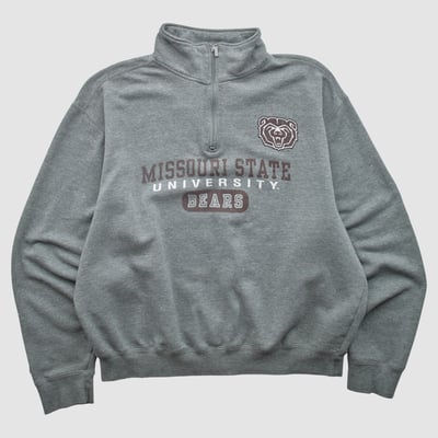 Missouri State University Bears Jansport 2010s 1/4 Zip Sweatshirt - Heather Gray - XL by Fanatics Real Vintage