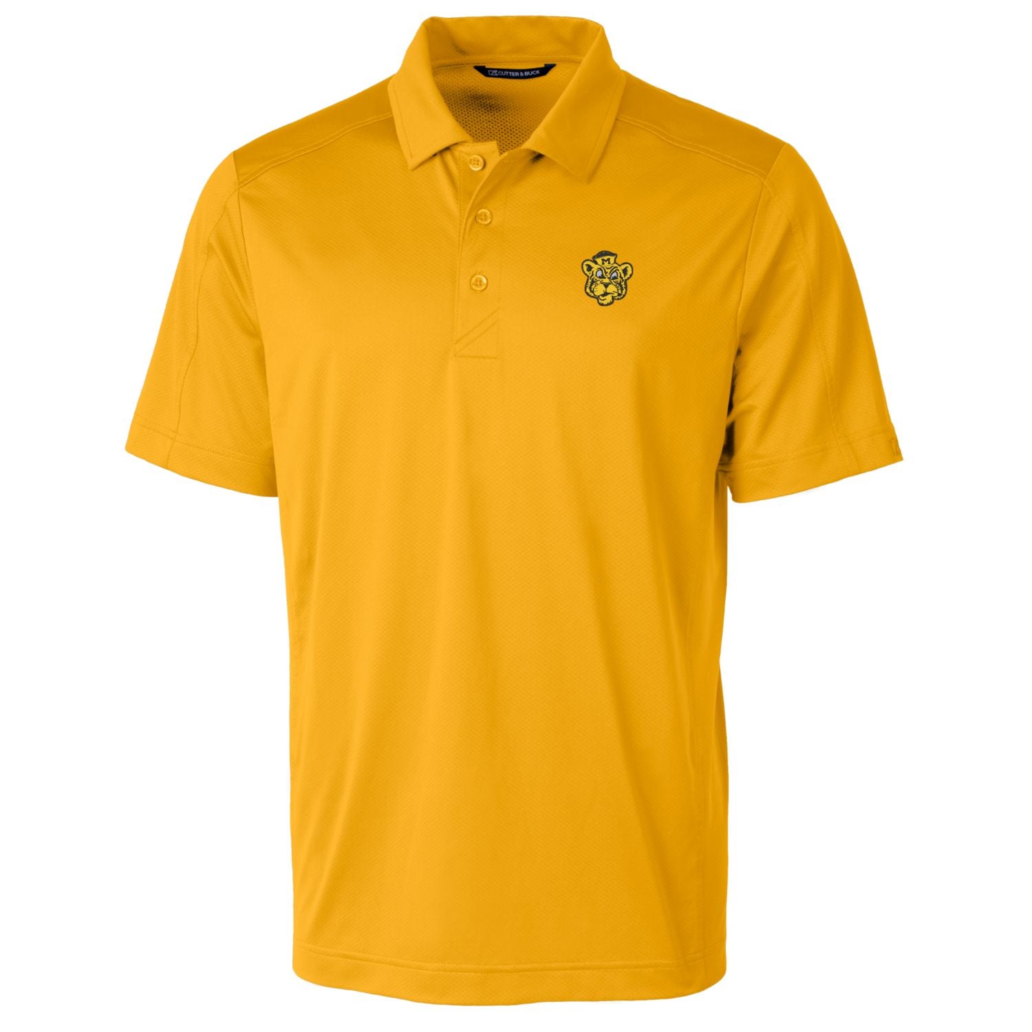 Cutter & Buck Gold Missouri Tigers Primary Team Logo Prospect Textured Stretch Polo