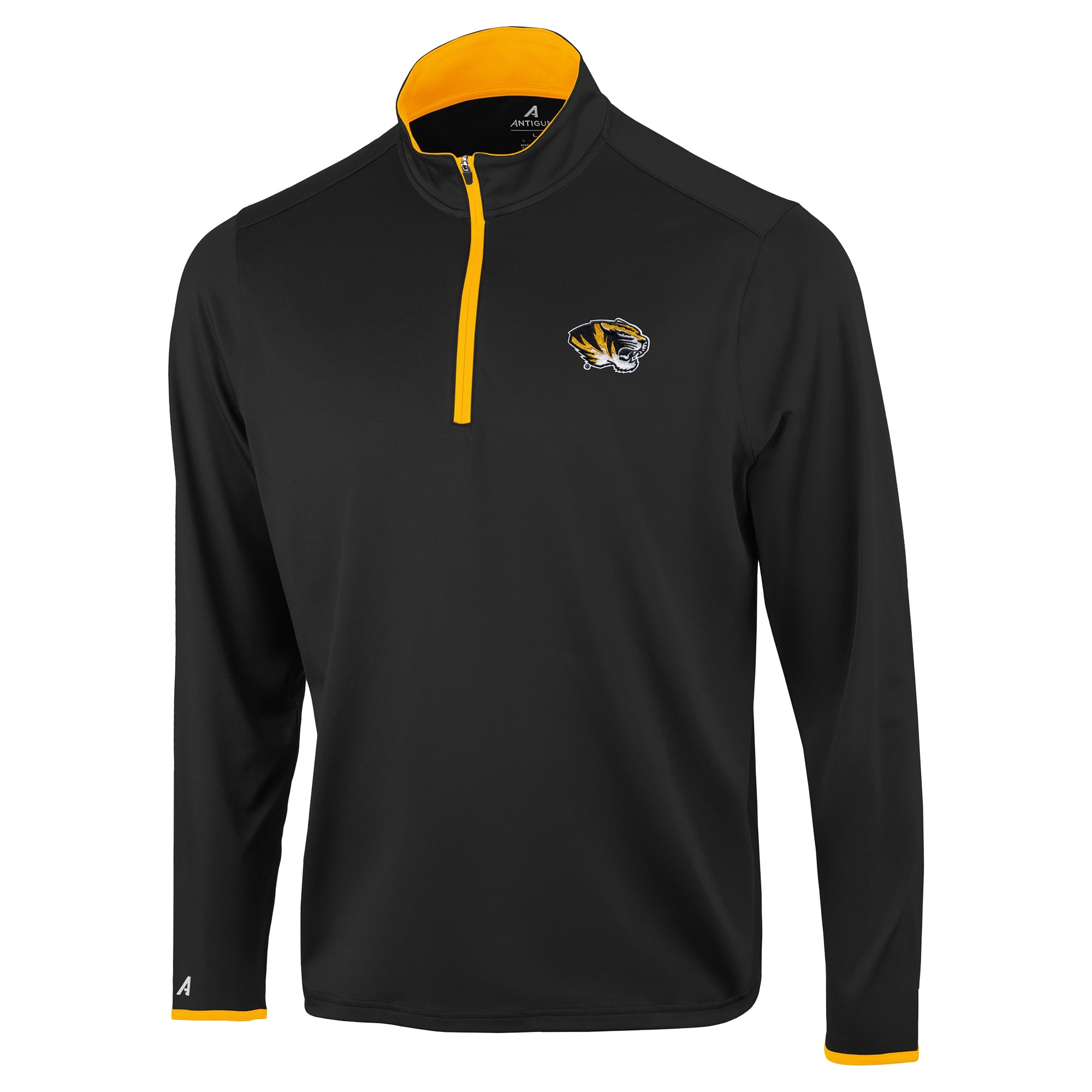 Pull à col zippé Antigua Black Missouri Tigers Brink Color Pop pour homme