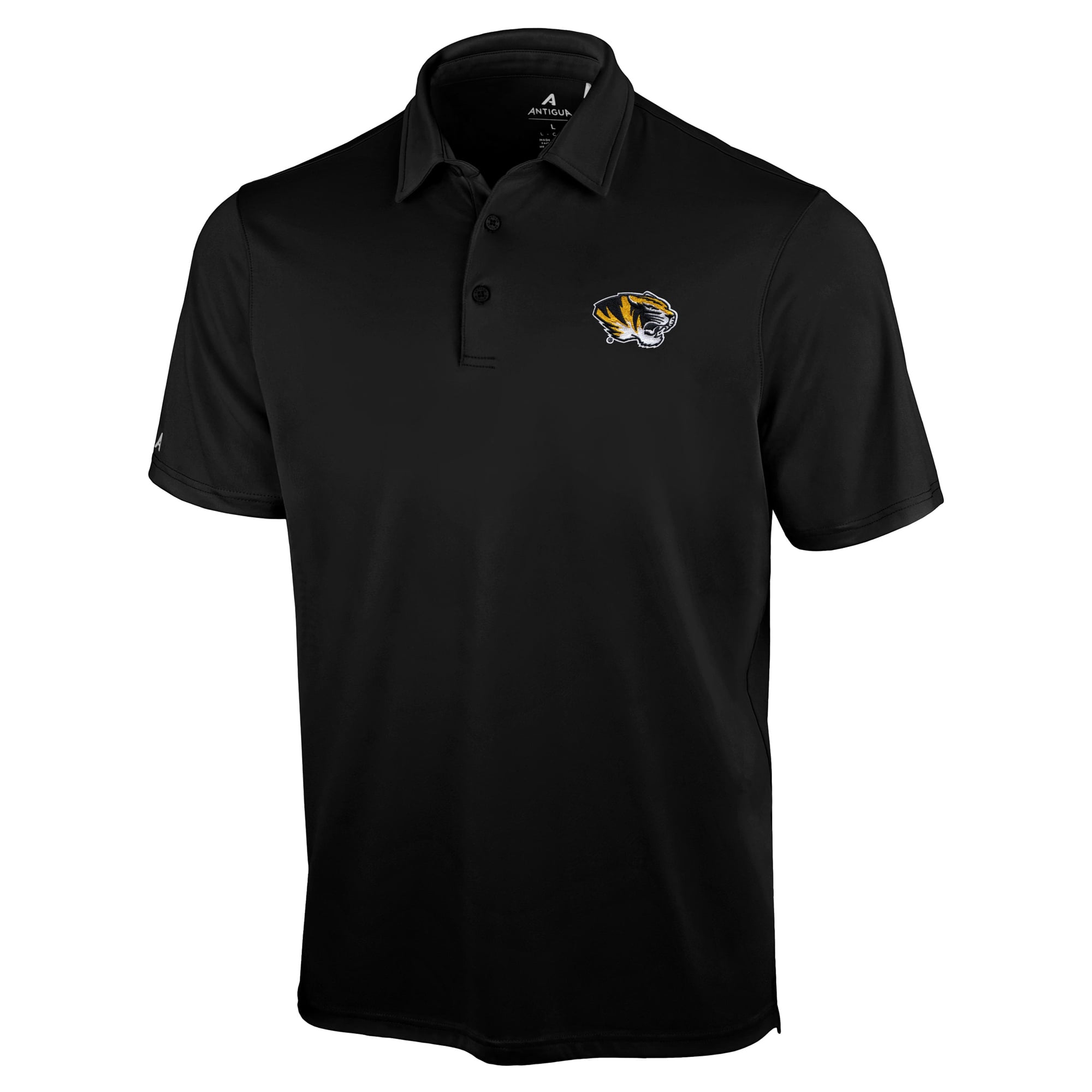 Men's Antigua Black Missouri Tigers Unshakeable Solid Polo