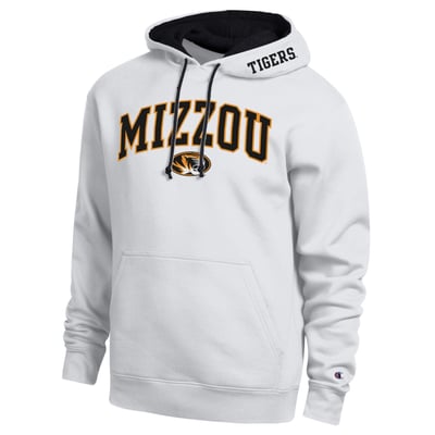  Missouri Tigers Champion Arch Tackle Twill Hoodie - White