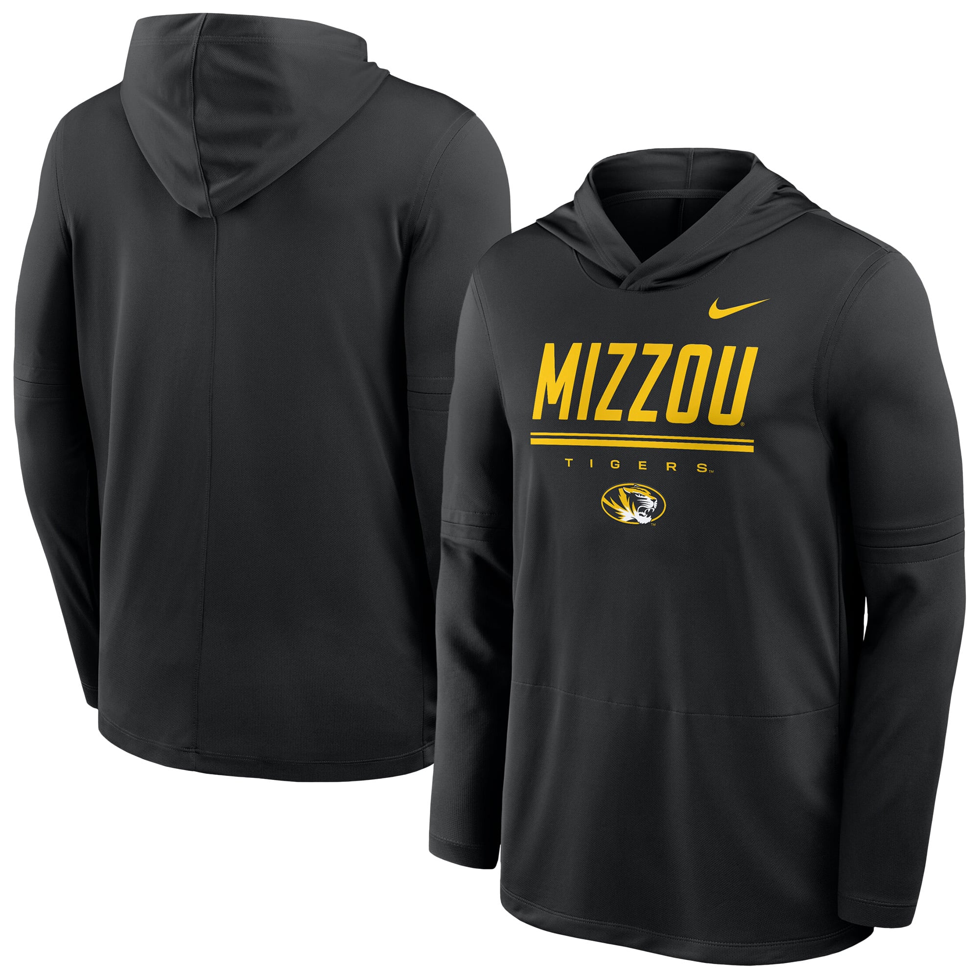 Men's Nike Black Missouri Tigers 2026 Sideline Dri-FIT Lightweight Hooded Top
