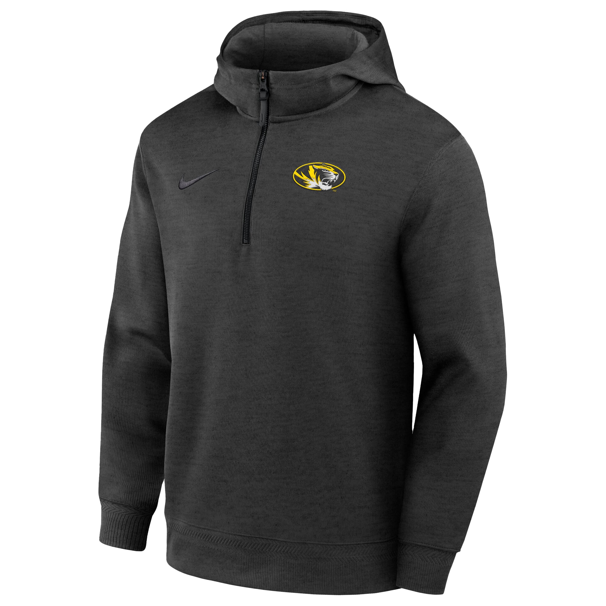 Sweat à capuche zippé Nike noir Missouri Tigers Coaches Dri-FIT pour homme