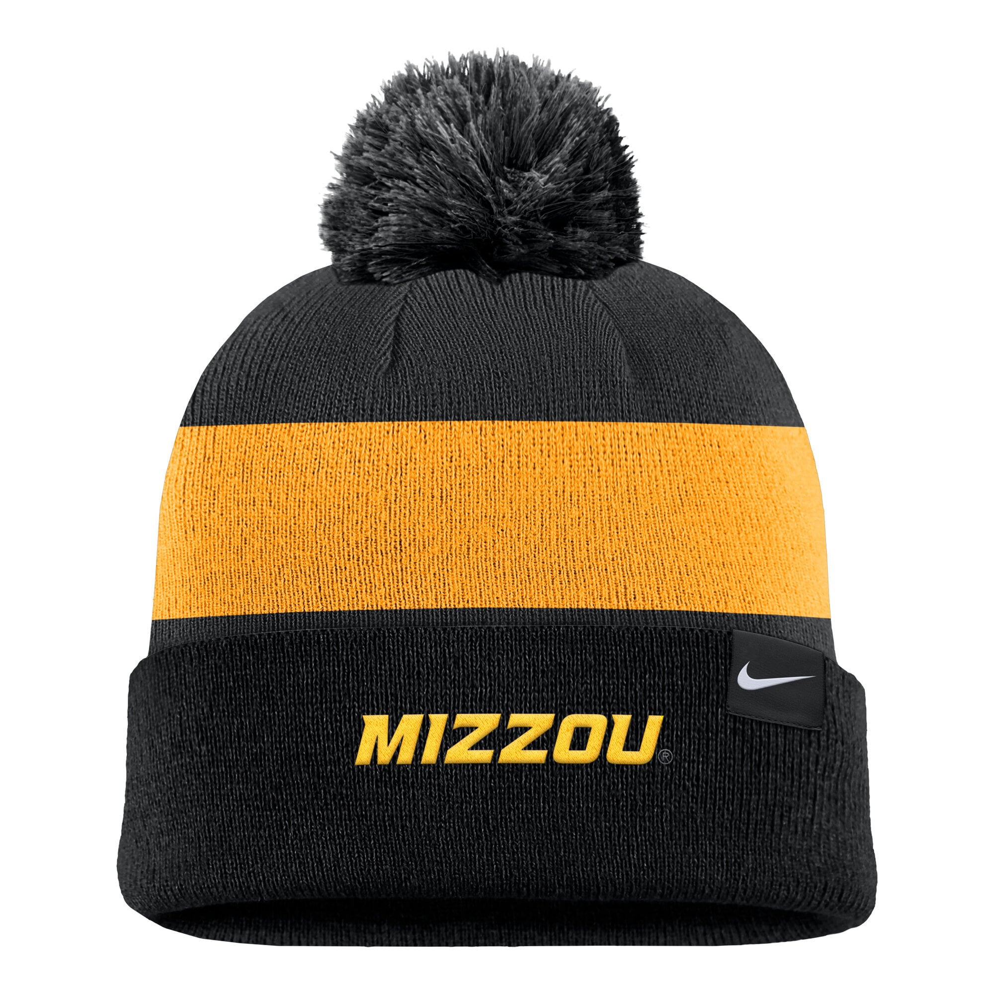 Bonnet à rayures Nike Missouri Tigers Primetime noir pour homme avec pompon
