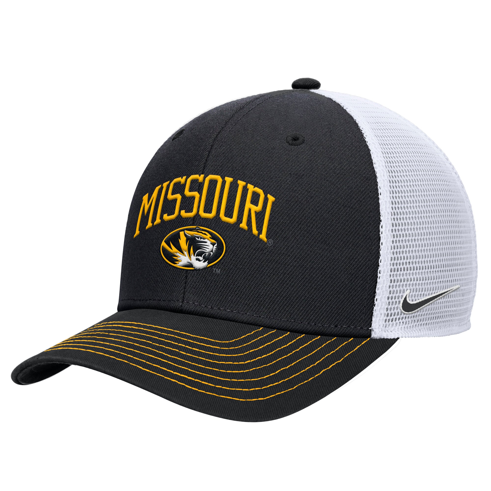 Men's Nike Black Missouri Tigers Rise Trucker Dri-FIT Adjustable Hat
