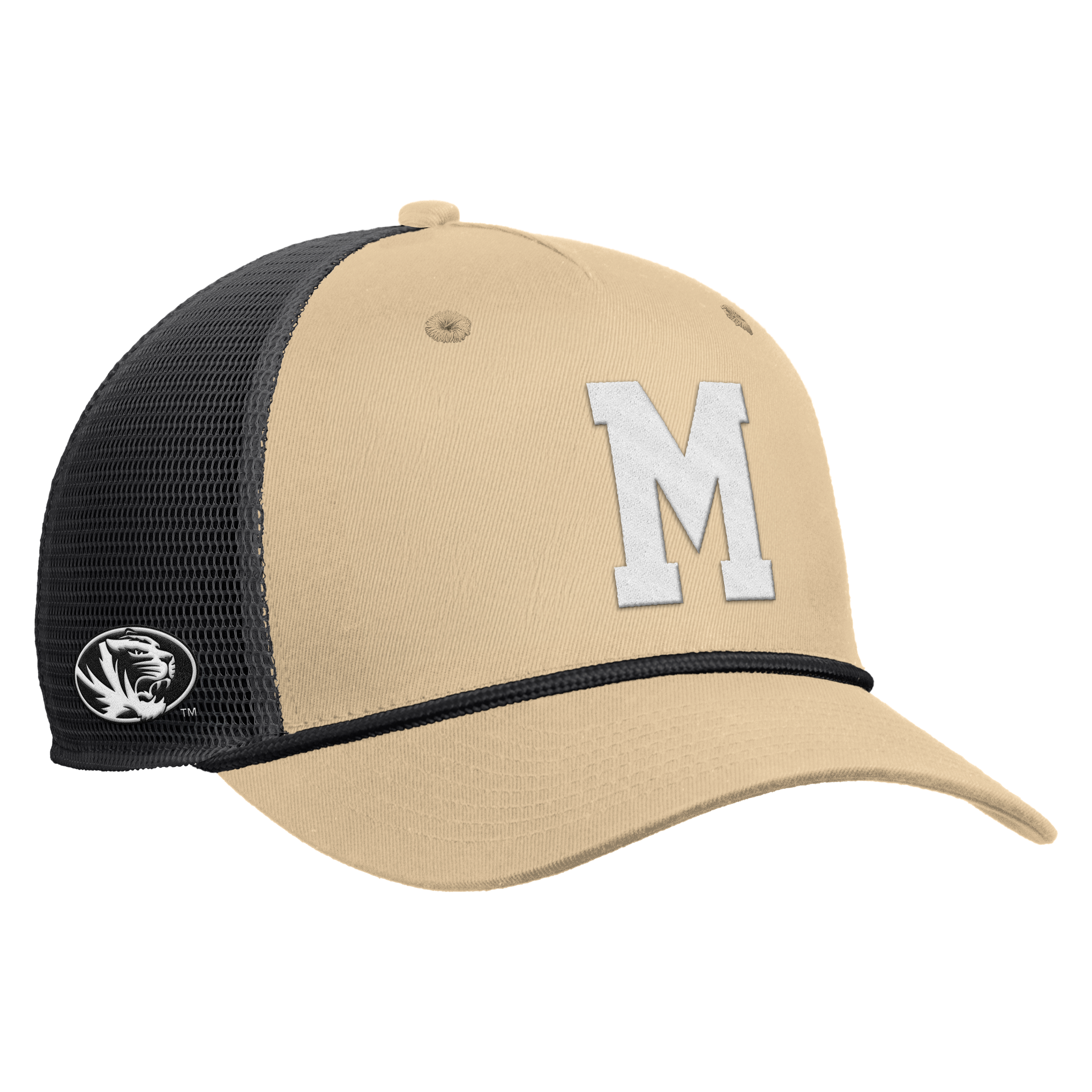 Men's Nike Gold Missouri Tigers 100th Anniversary Rise Visor Rope Trucker Adjustable Hat