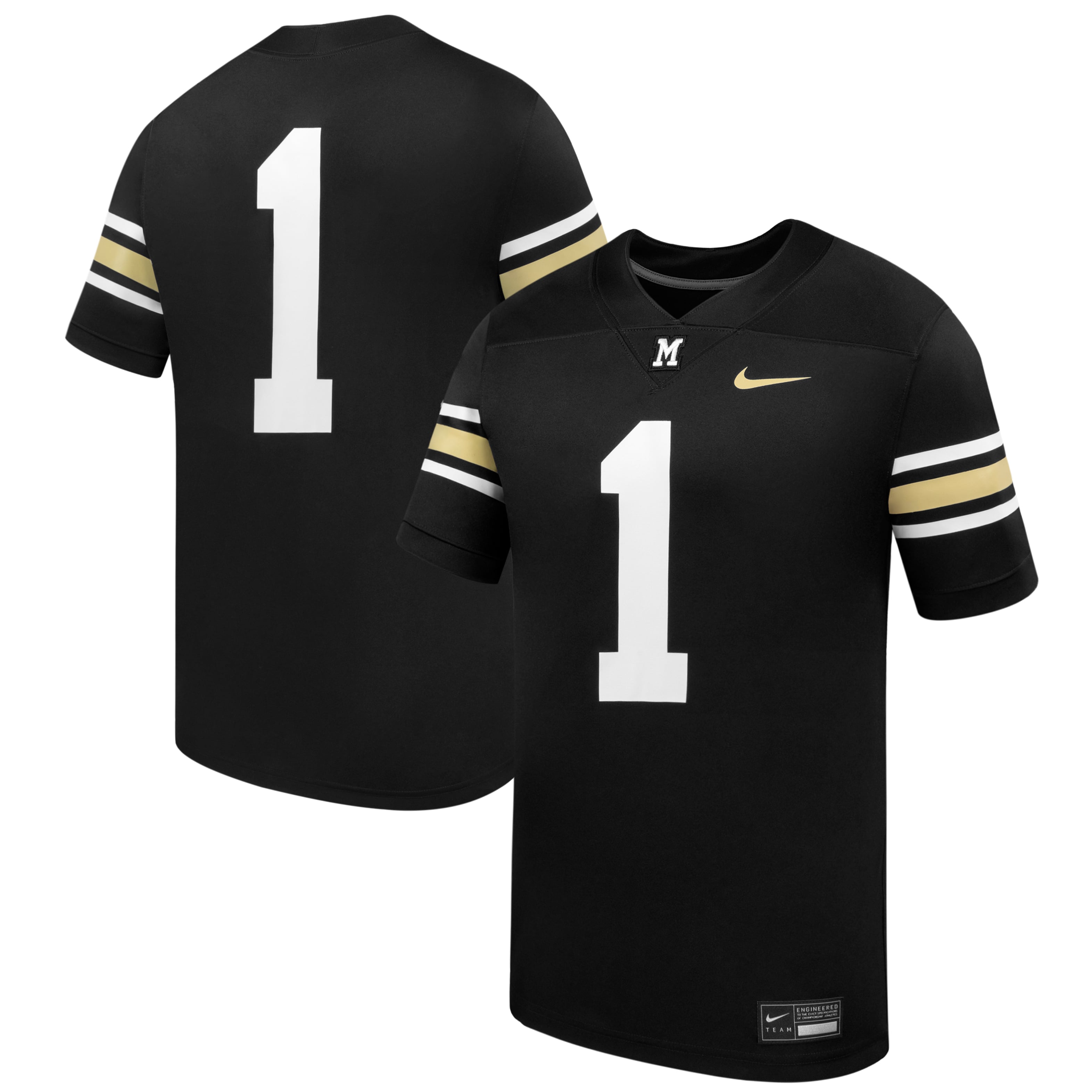 Men's Nike #1 Black Missouri Tigers 100th Anniversary Replica Football Jersey