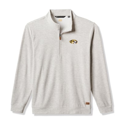 Missouri Tigers TravisMathew Cloud Home Game Quarter-Zip Tri-Blend Pullover - Heather Gray