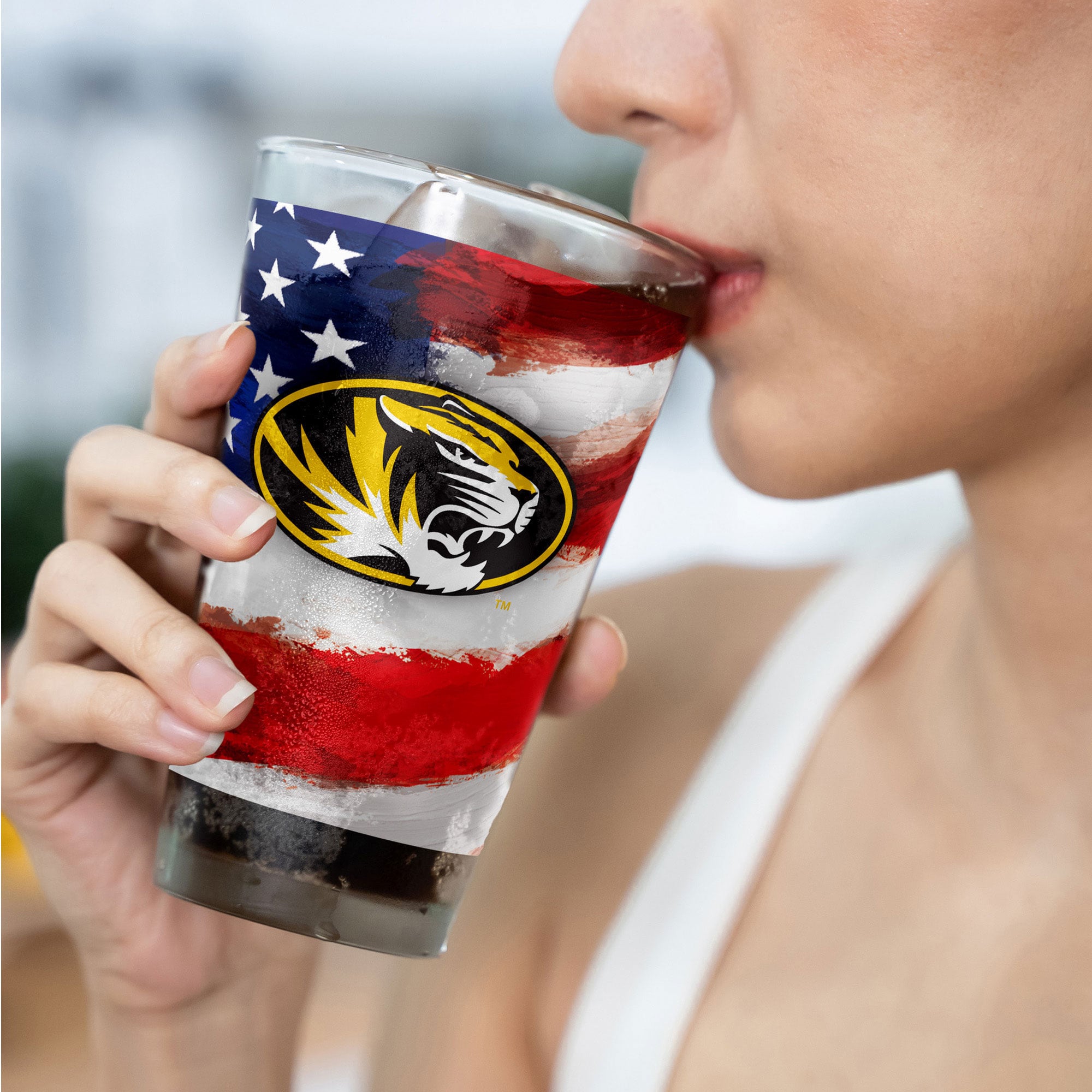 Ensemble de deux verres à bière de style américain Missouri Tigers de 473 ml (16 oz).