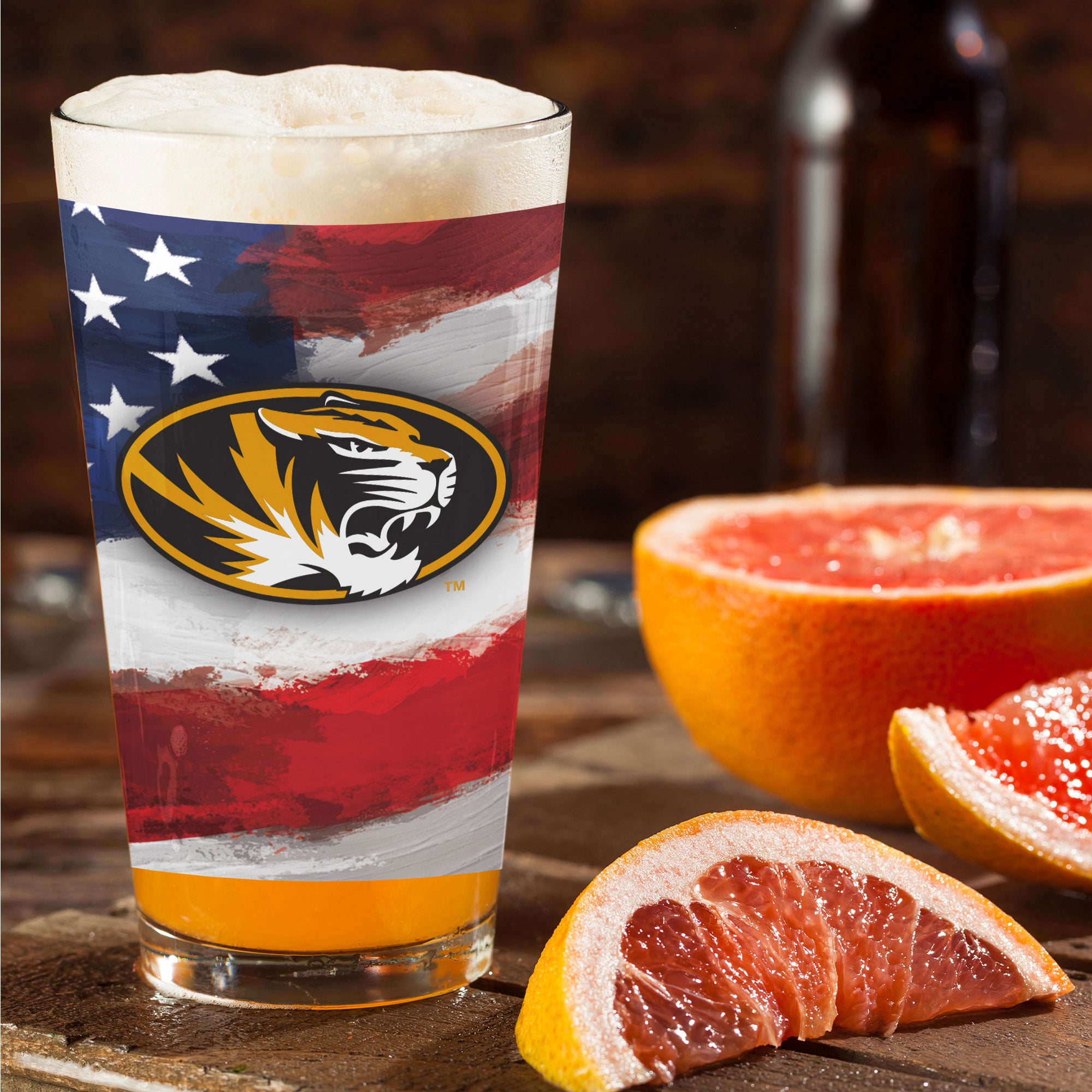 Ensemble de deux verres à bière de style américain Missouri Tigers de 473 ml (16 oz).