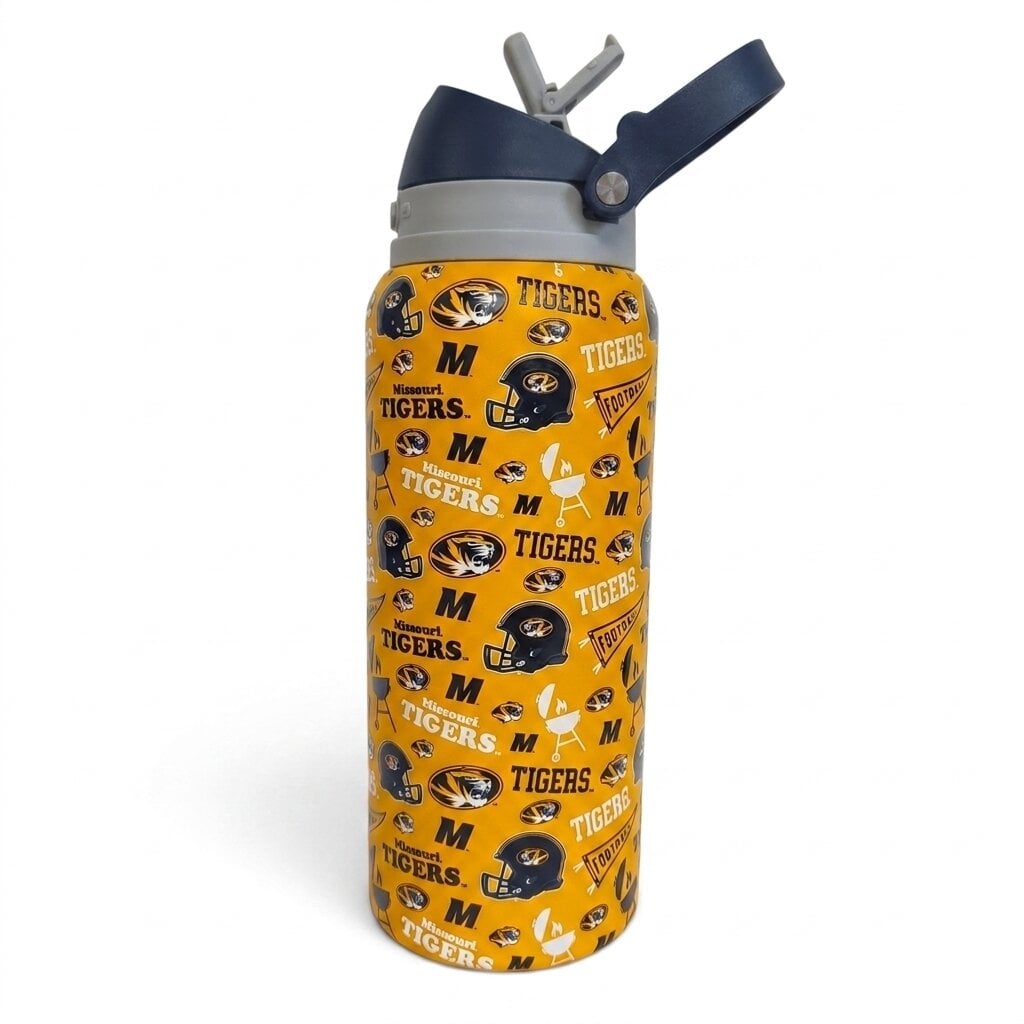 Gourde Pegasus Missouri Tigers 32 oz. Fanion de match en acier inoxydable ProPress