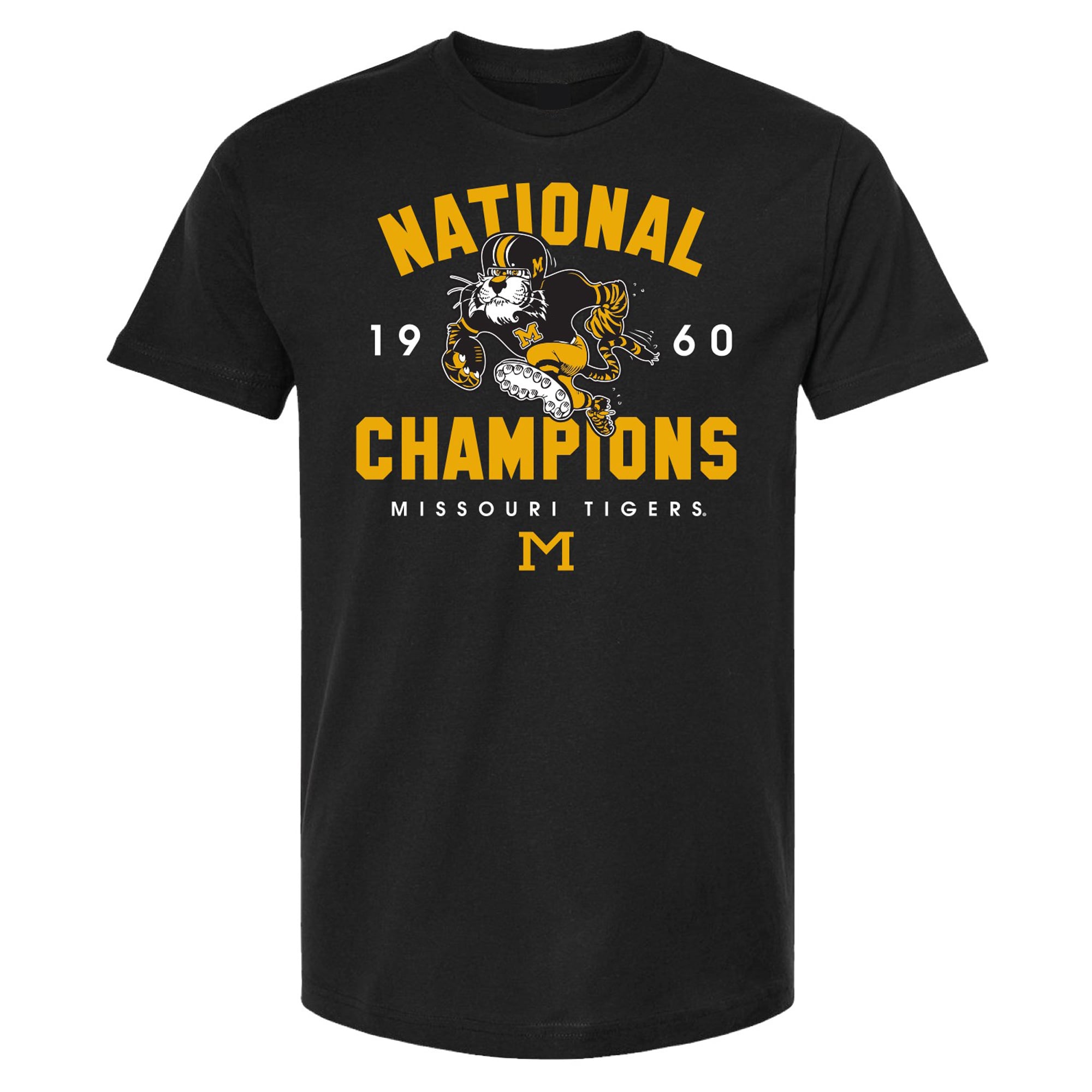 Unisex Black Missouri Tigers 1960 National Champions T-Shirt