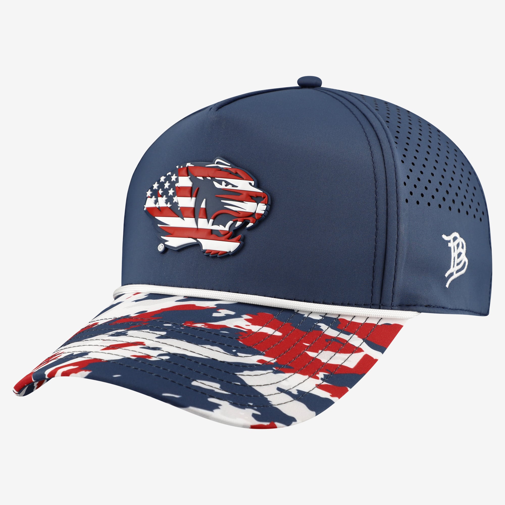 Casquette unisexe à cordon ajustable, bleu marine, Missouri Tigers, étoiles et rayures