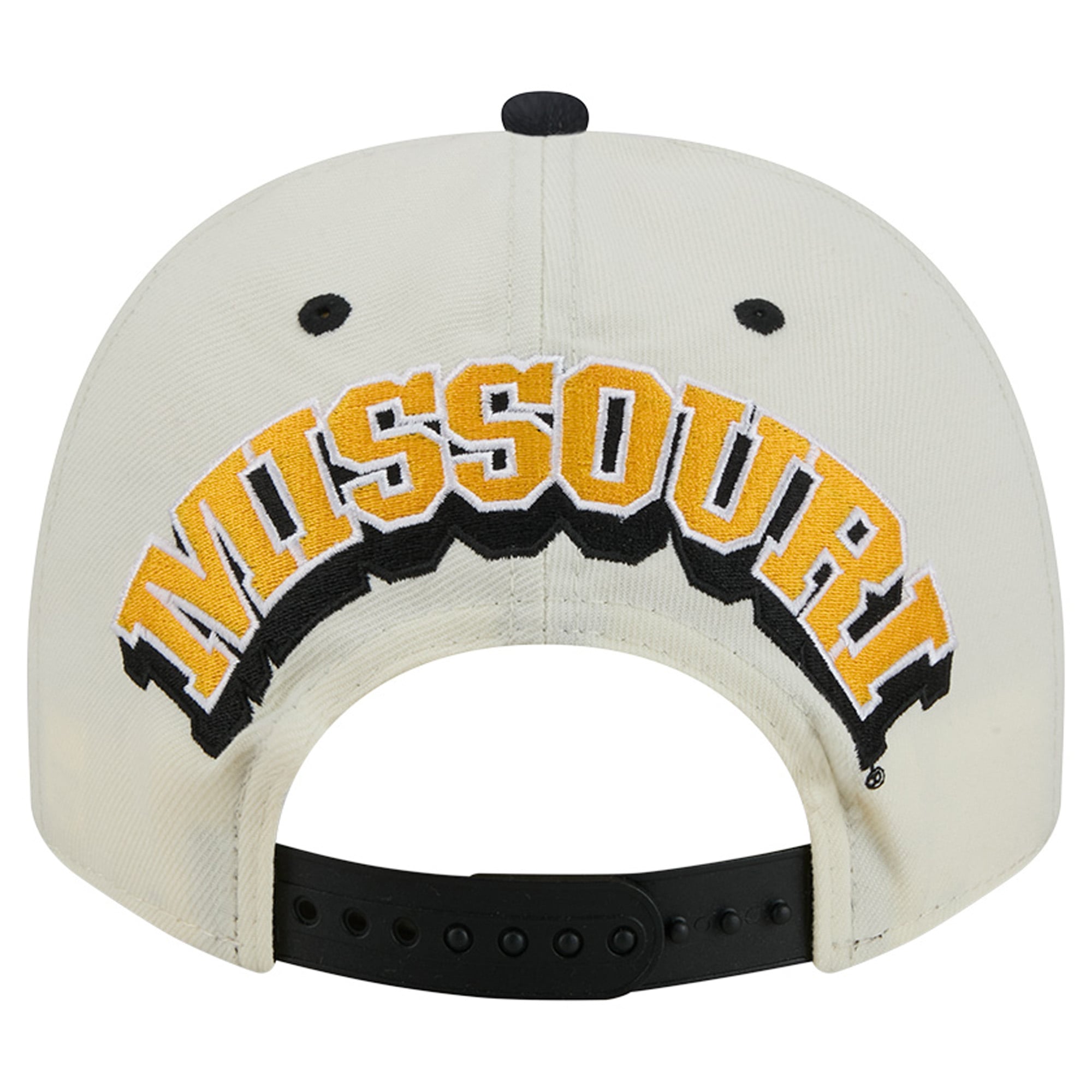 Casquette unisexe New Era blanche et noire Missouri Tigers A-Frame 9FIFTY Snapback