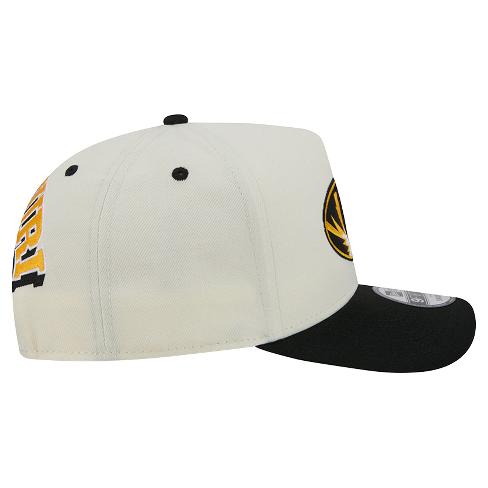 Casquette unisexe New Era blanche et noire Missouri Tigers A-Frame 9FIFTY Snapback