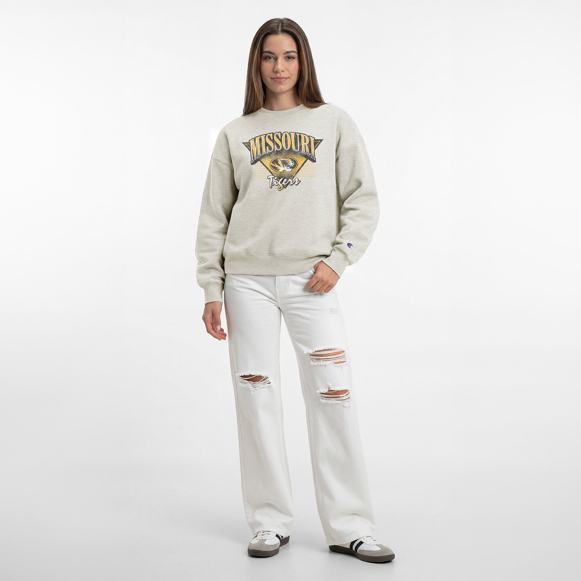 Women's Champion  Oatmeal Missouri Tigers All-Star Weave Sweatshirt