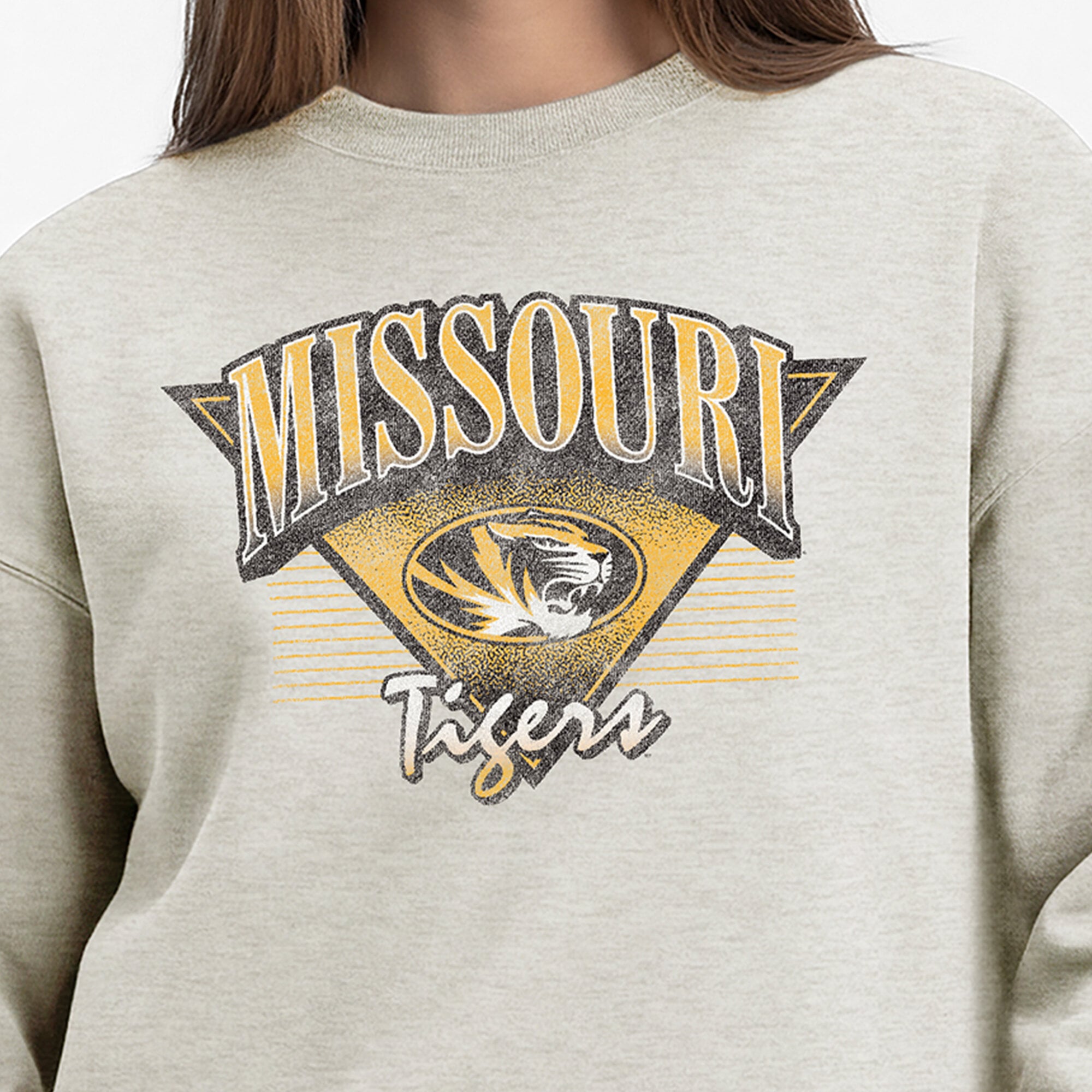 Women's Champion  Oatmeal Missouri Tigers All-Star Weave Sweatshirt