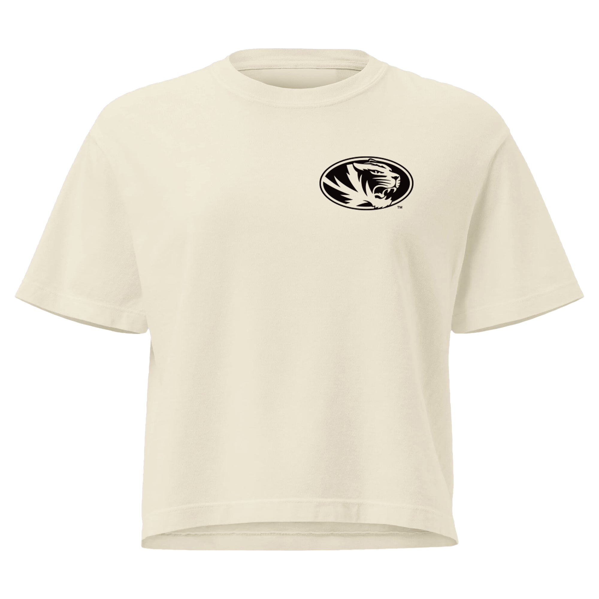 T-shirt court pour femme, couleur crème, Missouri Tigers Here For The Tailgate