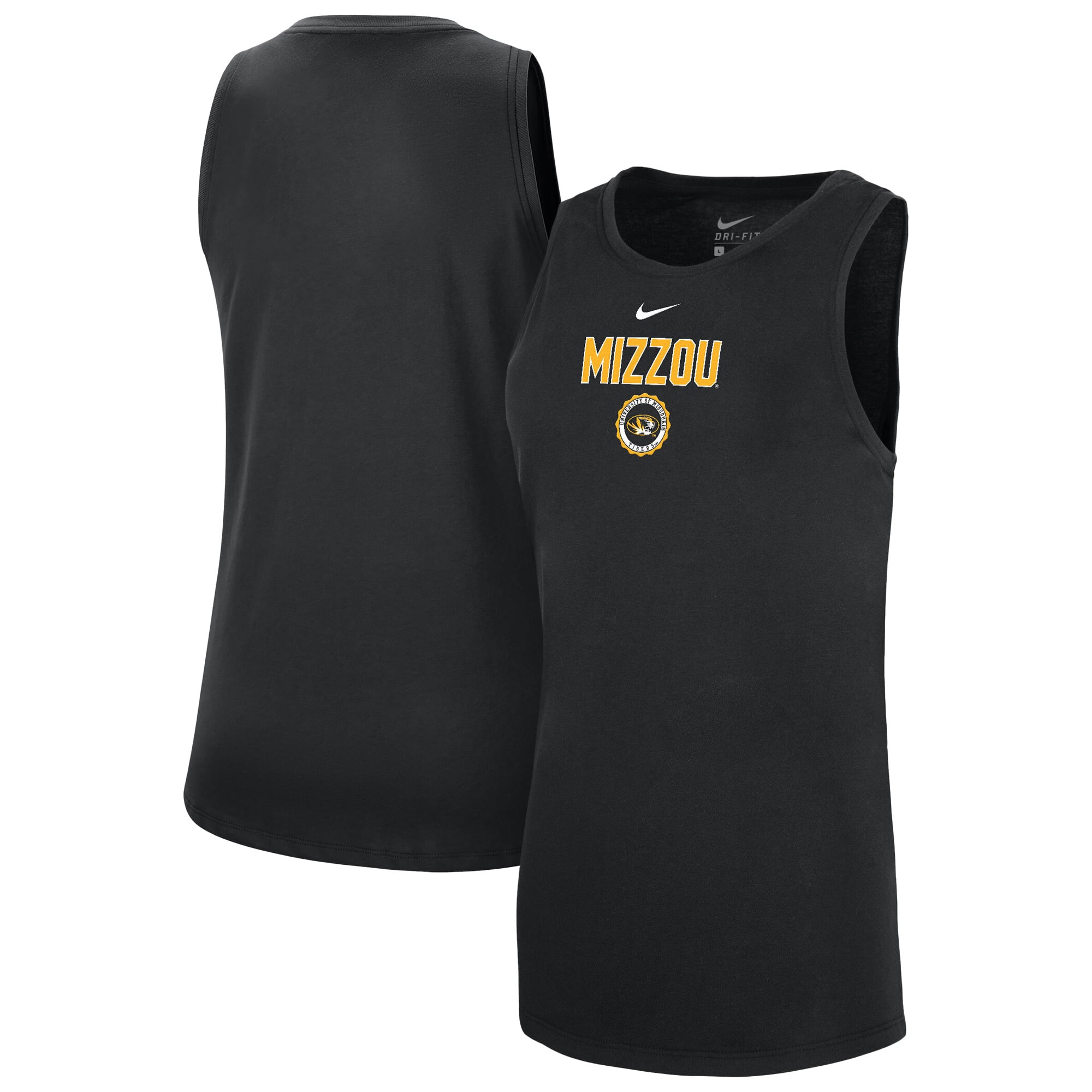 Débardeur Nike noir Missouri Tigers Dri-FIT Tomboy pour femme