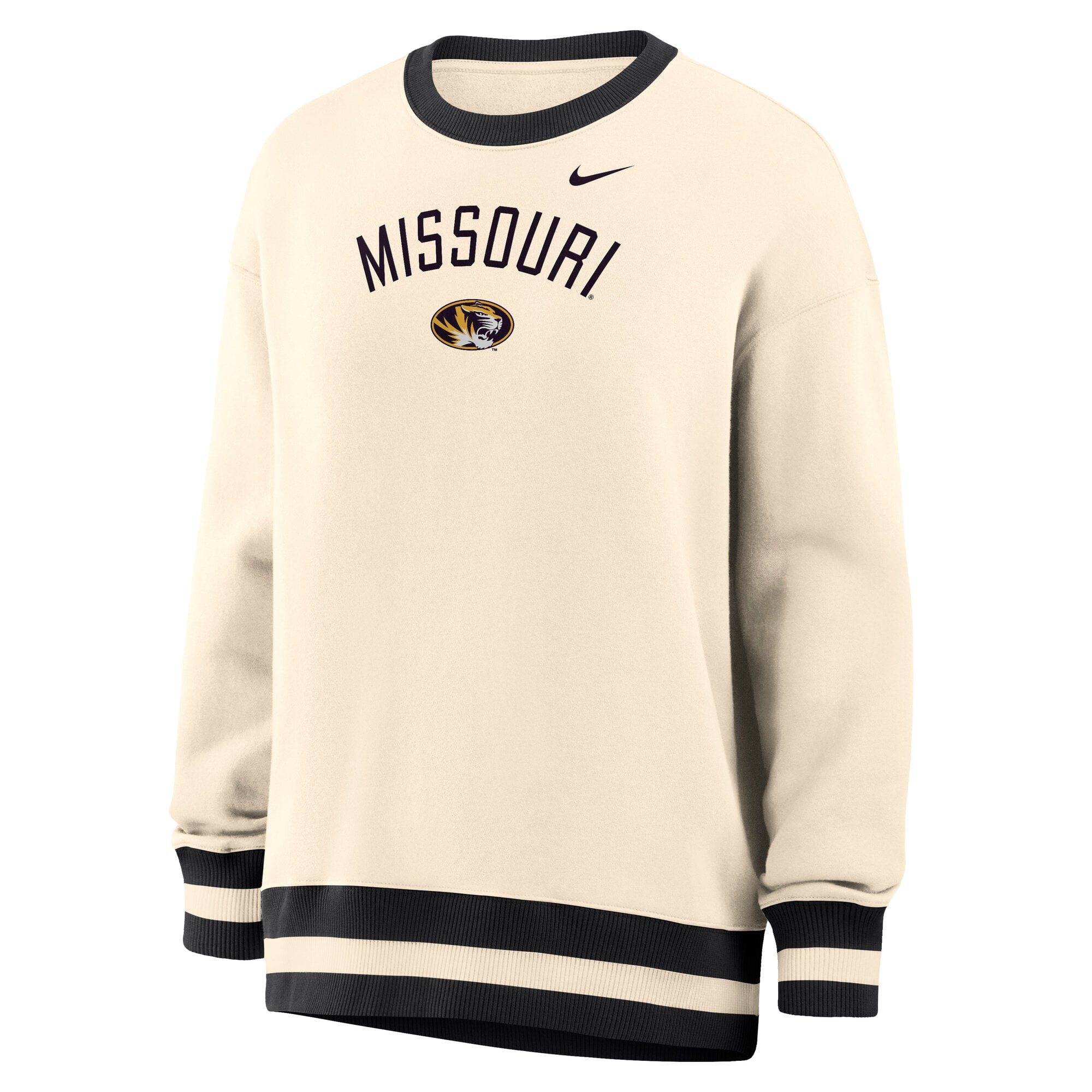 Women's Nike Natural Missouri Tigers Oversized Phoenix Fleece Sweatshirt